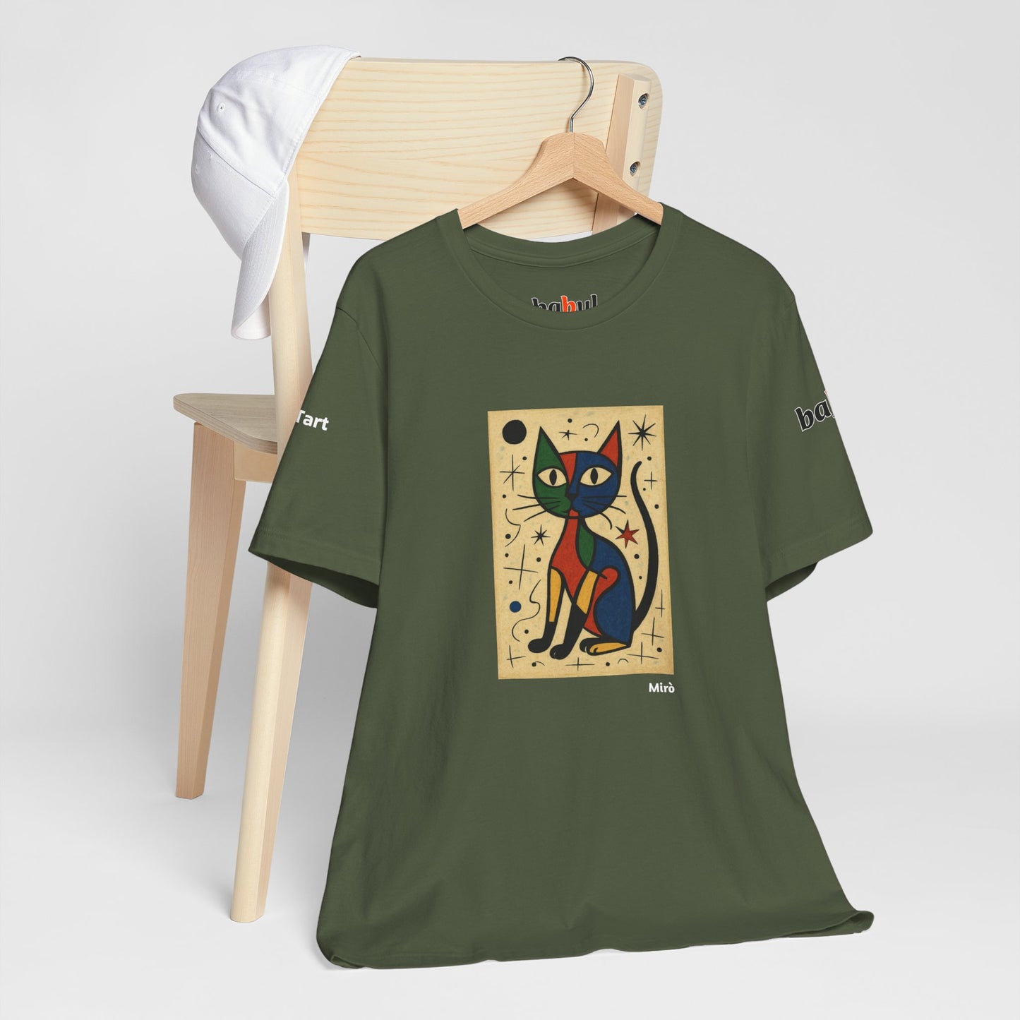 CATART Unisex Jersey Cat T-Shirt - MIRO - Iconic Painting Reimagined with Cats