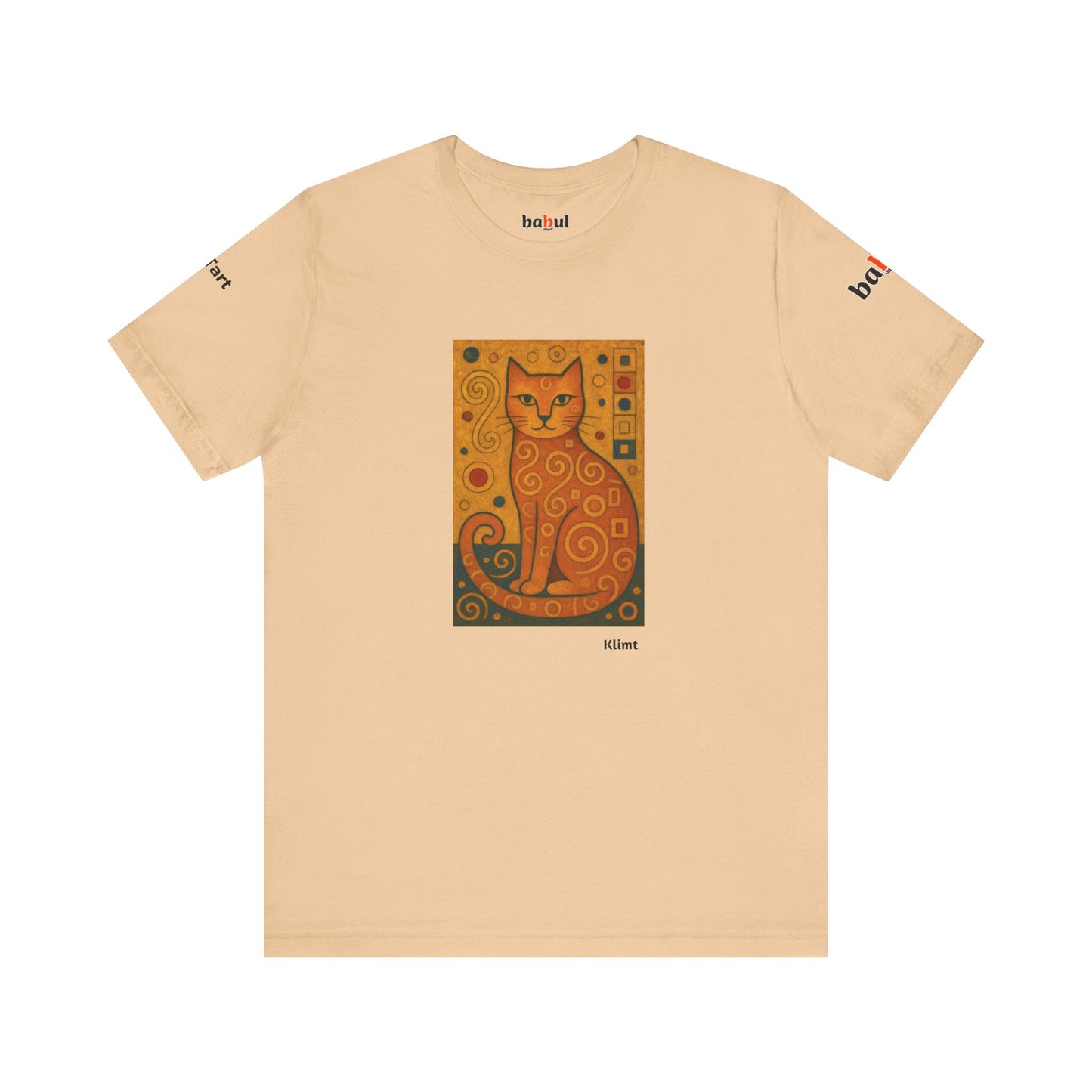 CATART Unisex Jersey Cat T-Shirt - KLIMT - Iconic Painting Reimagined with Cats