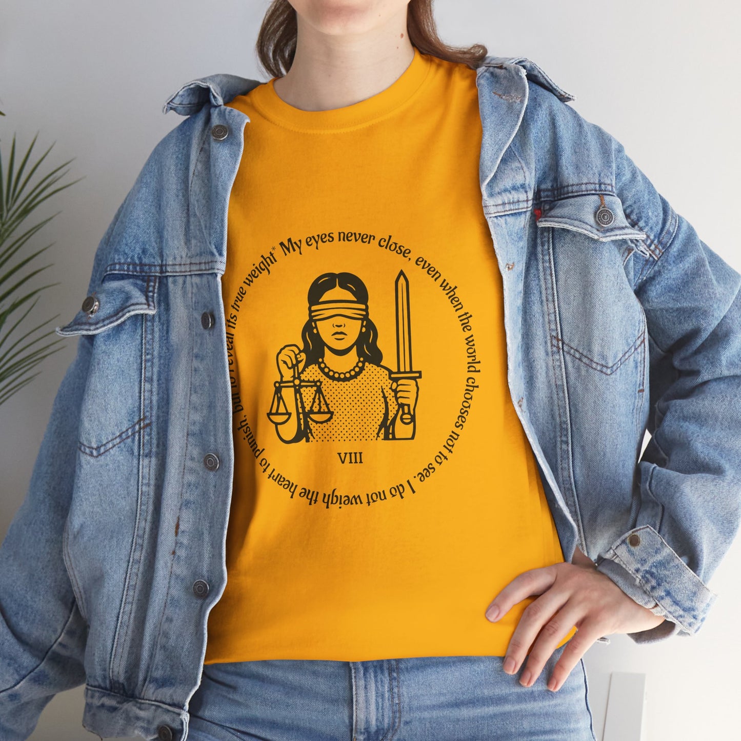 Justice - ArcanaPop T-Shirt – Where Tarot Magic Meets Pop Art