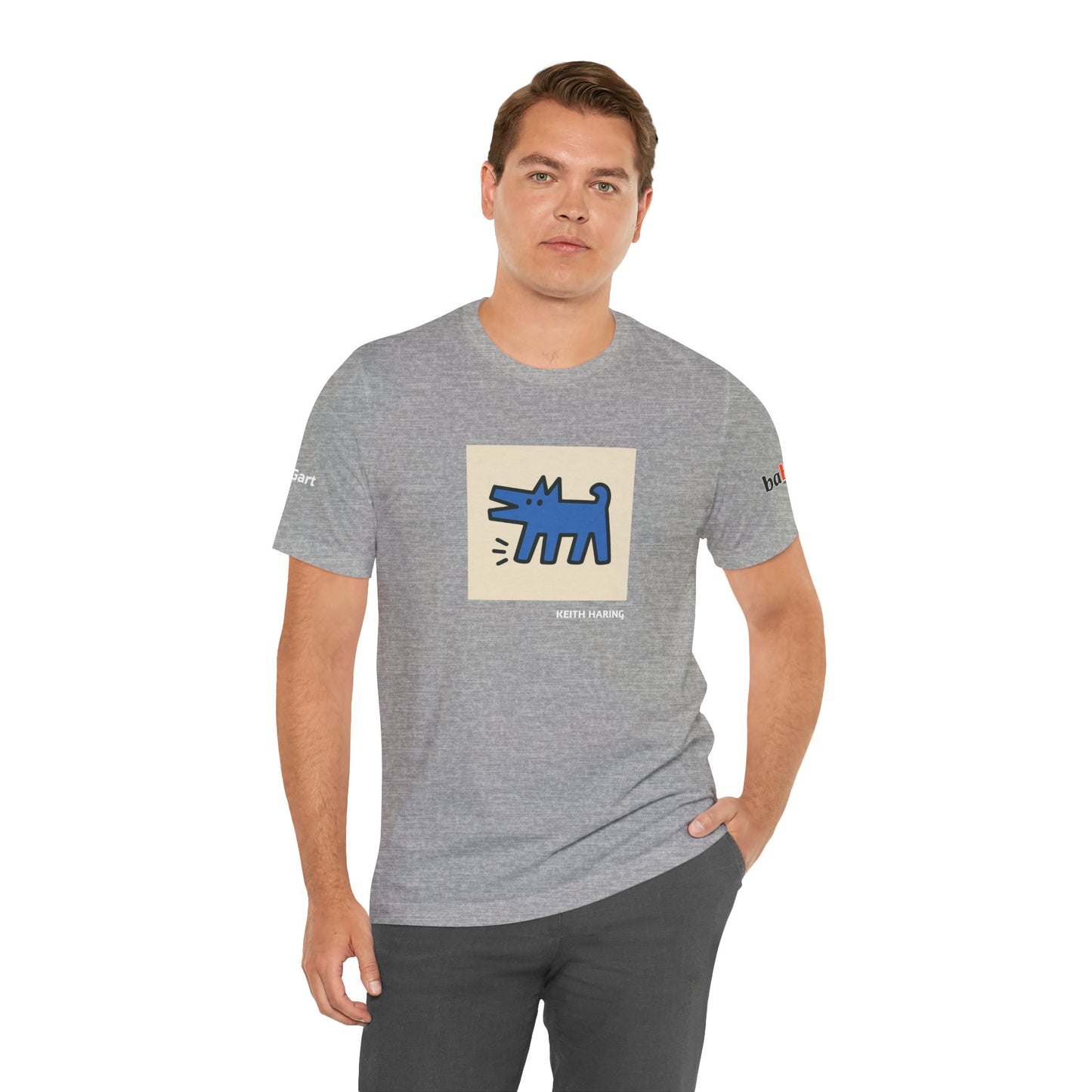 DOGART Unisex Jersey Dog T-Shirt - KEITH HARING - Iconic Painting Reimagined with Dogs