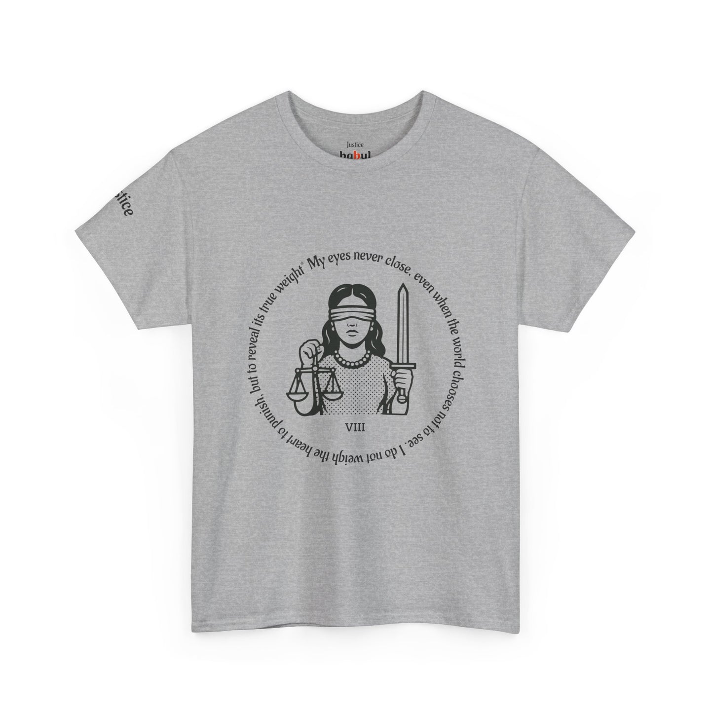 Justice - ArcanaPop T-Shirt – Where Tarot Magic Meets Pop Art