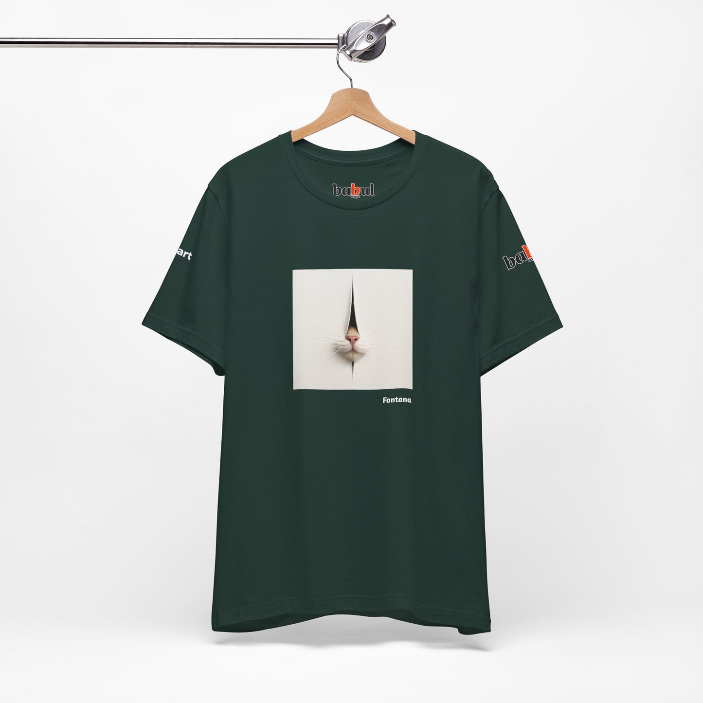 CATART Unisex Jersey Cat T-Shirt - FONTANA - Iconic Painting Reimagined with Cats