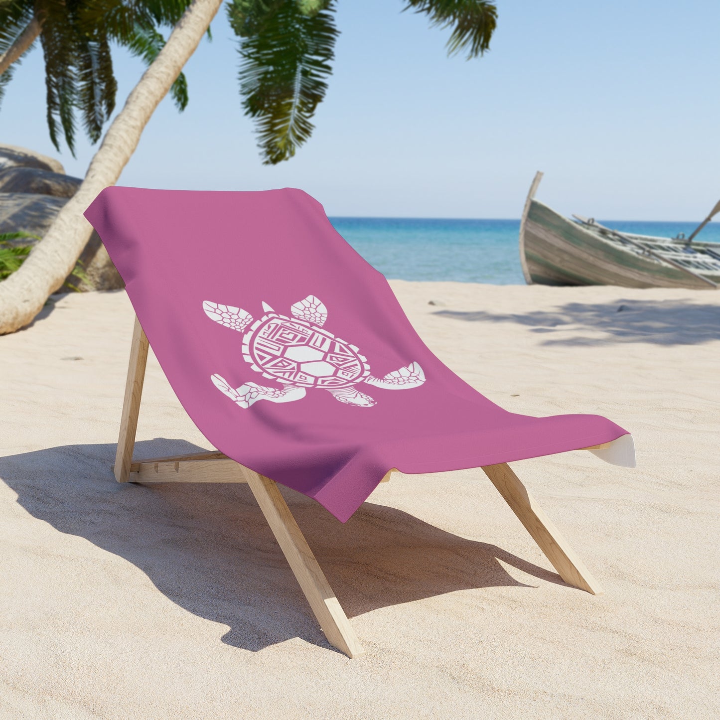 Tribal Waves Beach Towel - SEA TURTLE