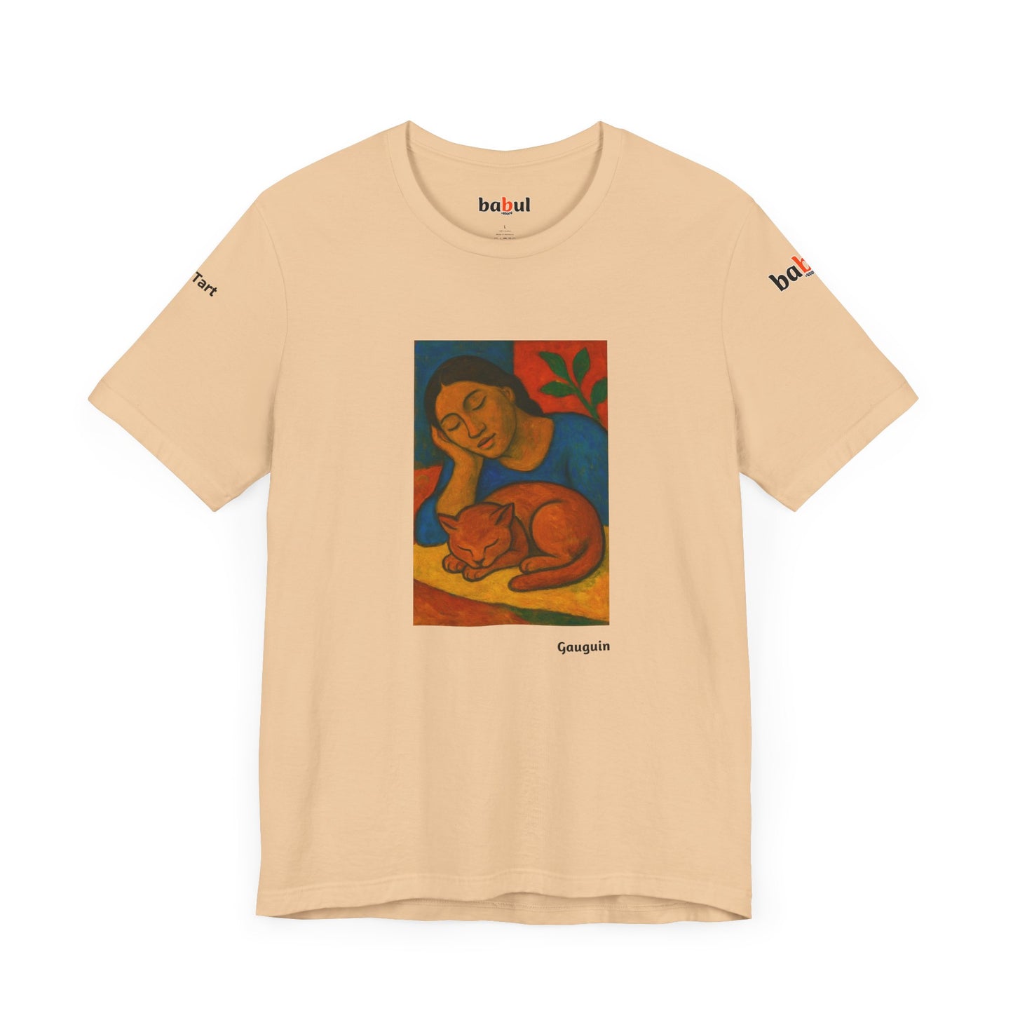 CATART Unisex Jersey Cat T-Shirt - GAUGUIN - Iconic Painting Reimagined with Cats