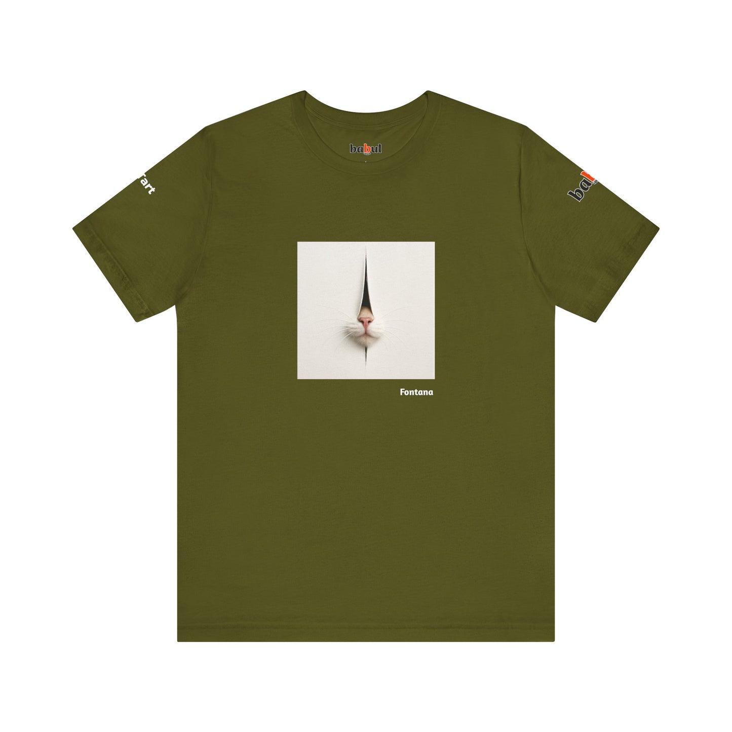 CATART Unisex Jersey Cat T-Shirt - FONTANA - Iconic Painting Reimagined with Cats