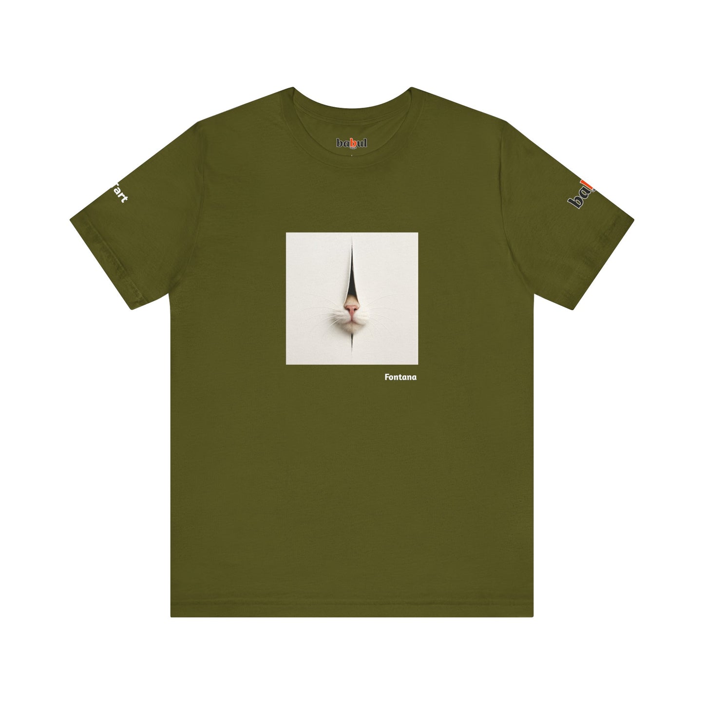 CATART Unisex Jersey Cat T-Shirt - FONTANA - Iconic Painting Reimagined with Cats