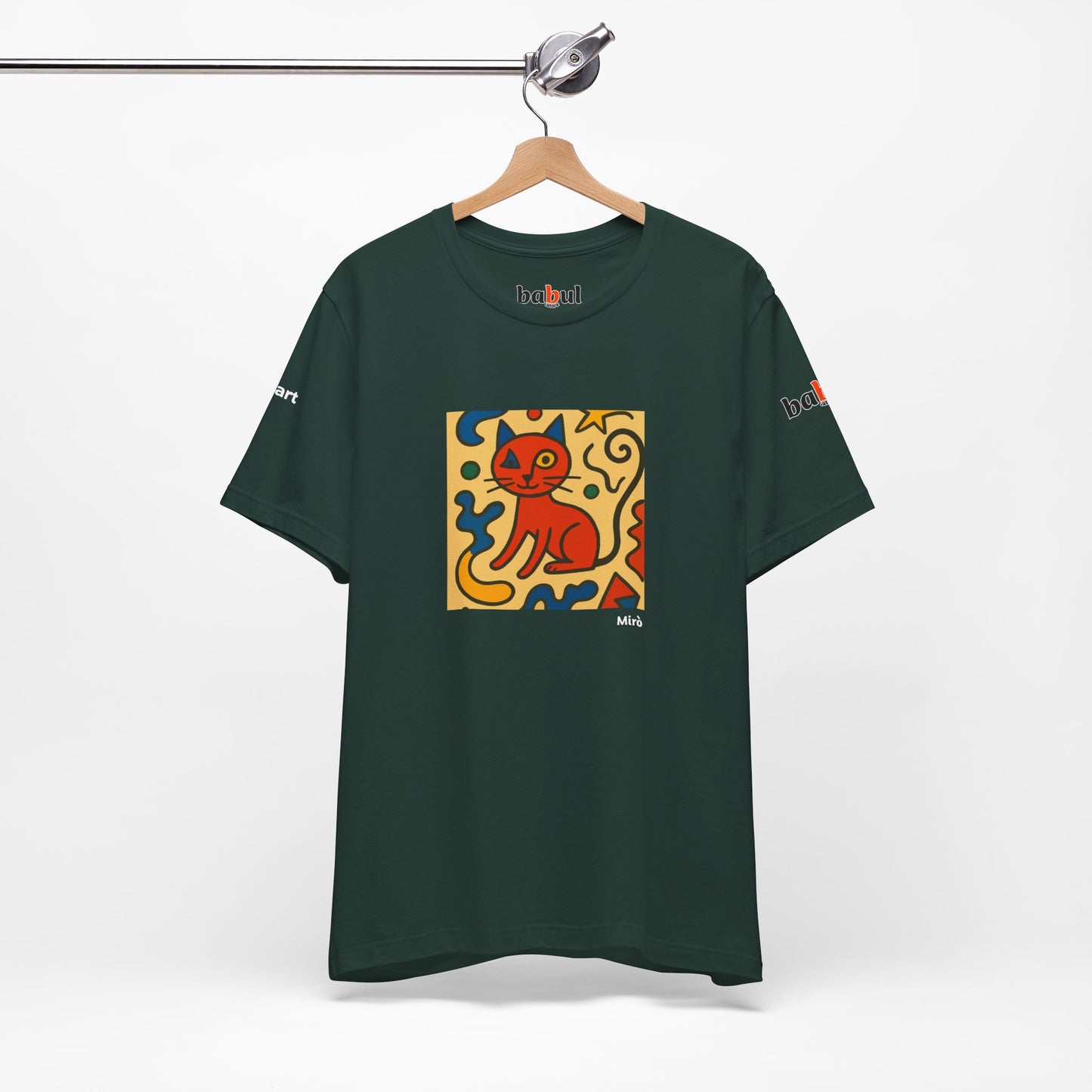 CATART Unisex Jersey Cat T-Shirt - MIRO - Iconic Painting Reimagined with Cats