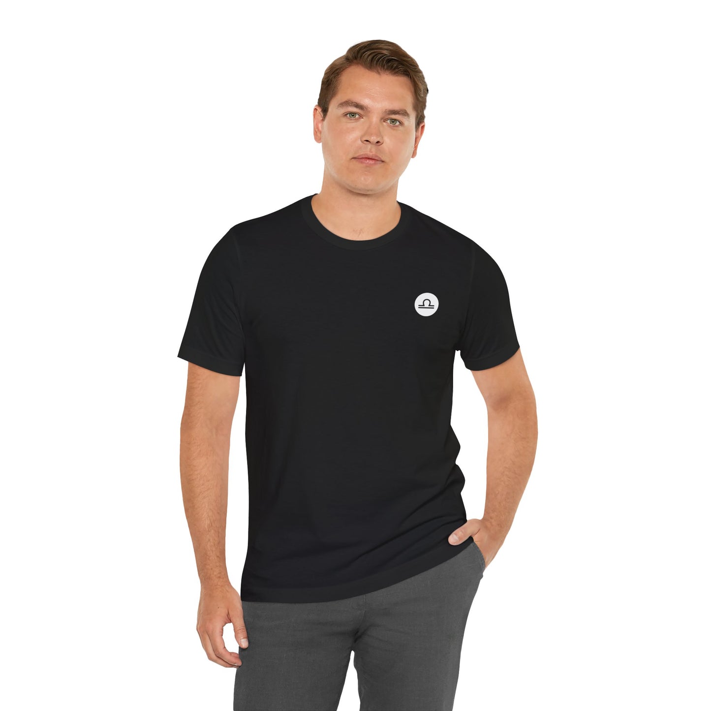 Libra - Gothic Zodiac, Red Graphic on the back T-Shirt. Zodiac in the Shadows