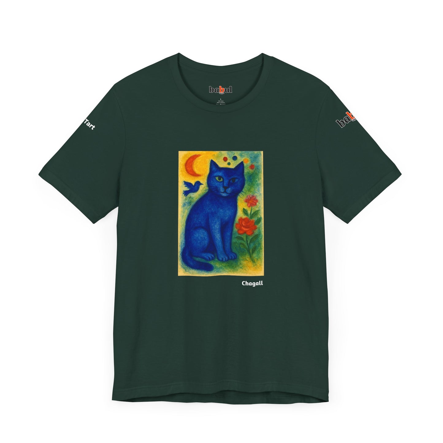 CATART Unisex Jersey Cat T-Shirt - MARC CHAGALL - Iconic Painting Reimagined with Cats