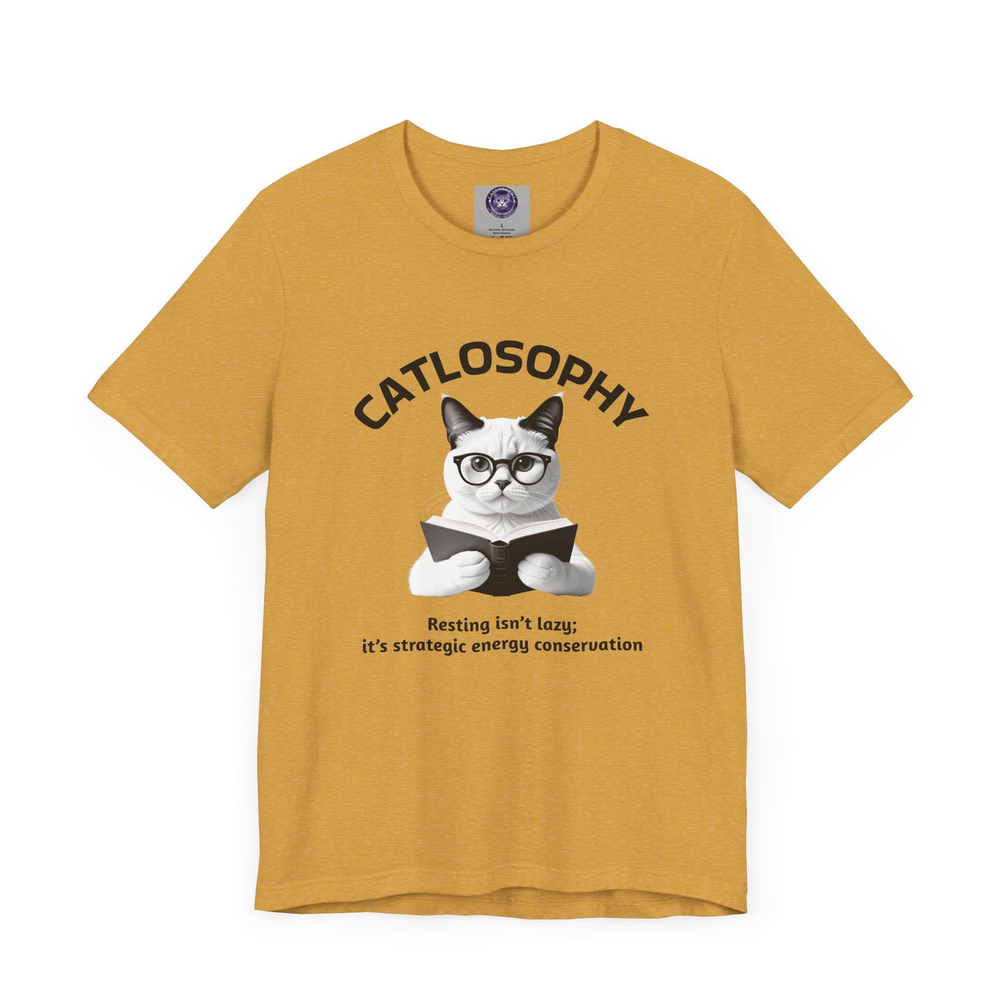 Catlosophy Unisex Jersey Short Sleeve Tee – "Resting isn't Lazy" Design
