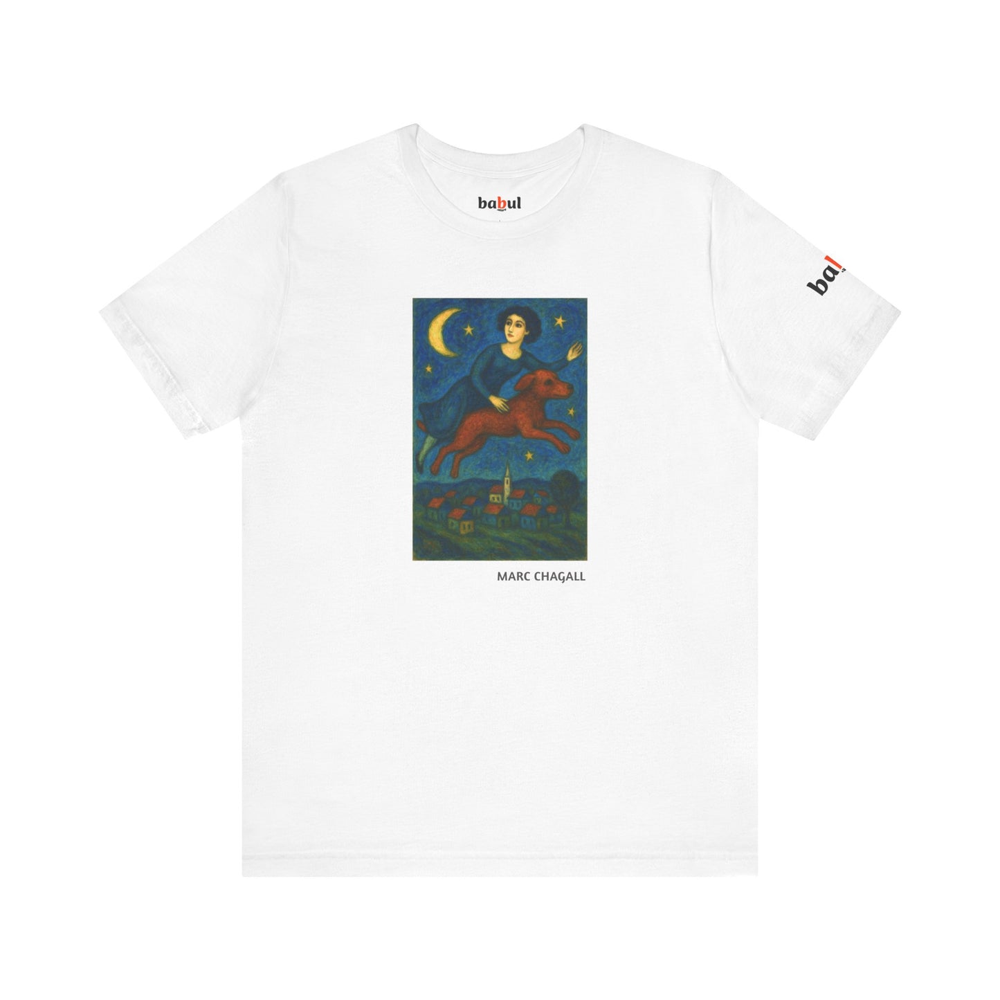 DOGART Unisex Jersey Dog T-Shirt - MARC CHAGALL - Iconic Painting Reimagined with Dogs
