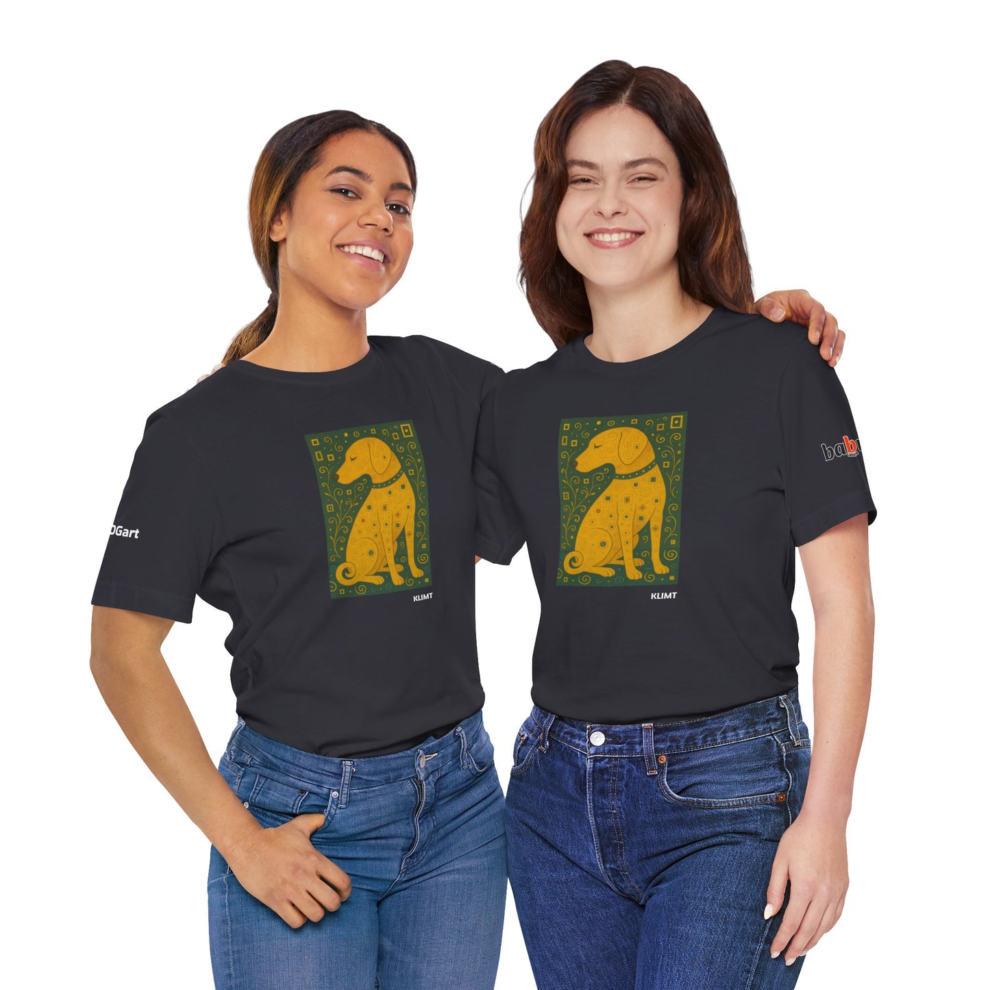 DOGART Unisex Jersey Dog T-Shirt - KLIMT - Iconic Painting Reimagined with Dogs