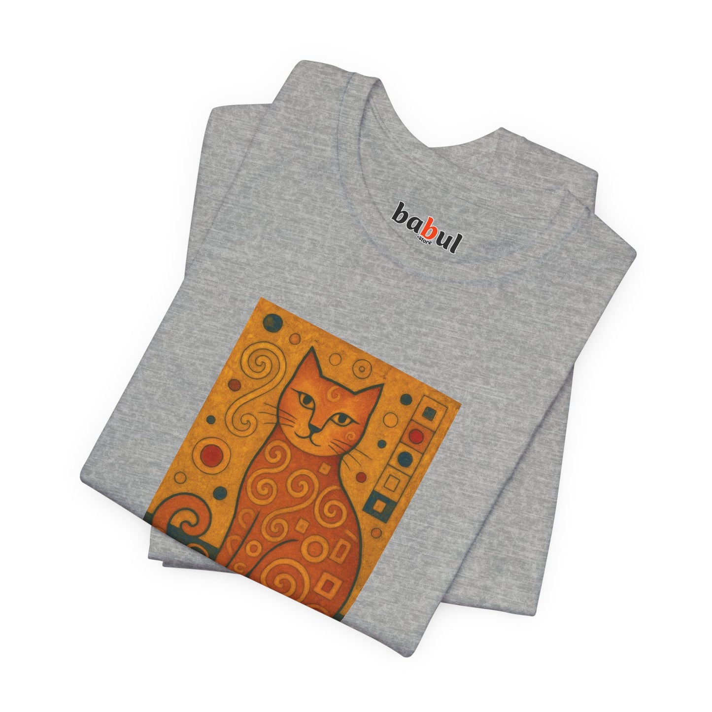 CATART Unisex Jersey Cat T-Shirt - KLIMT - Iconic Painting Reimagined with Cats