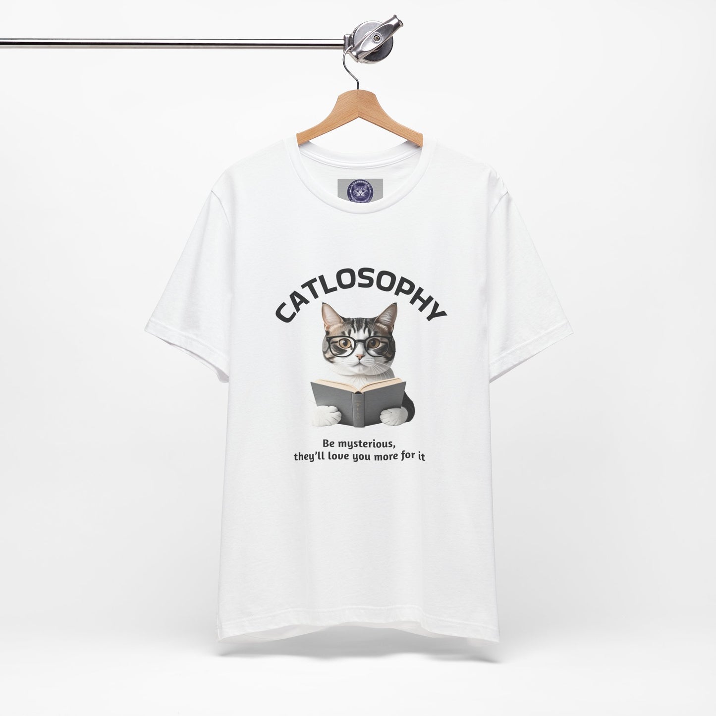 Catlosophy Unisex Jersey Short Sleeve Tee – "Be mysterious" Design