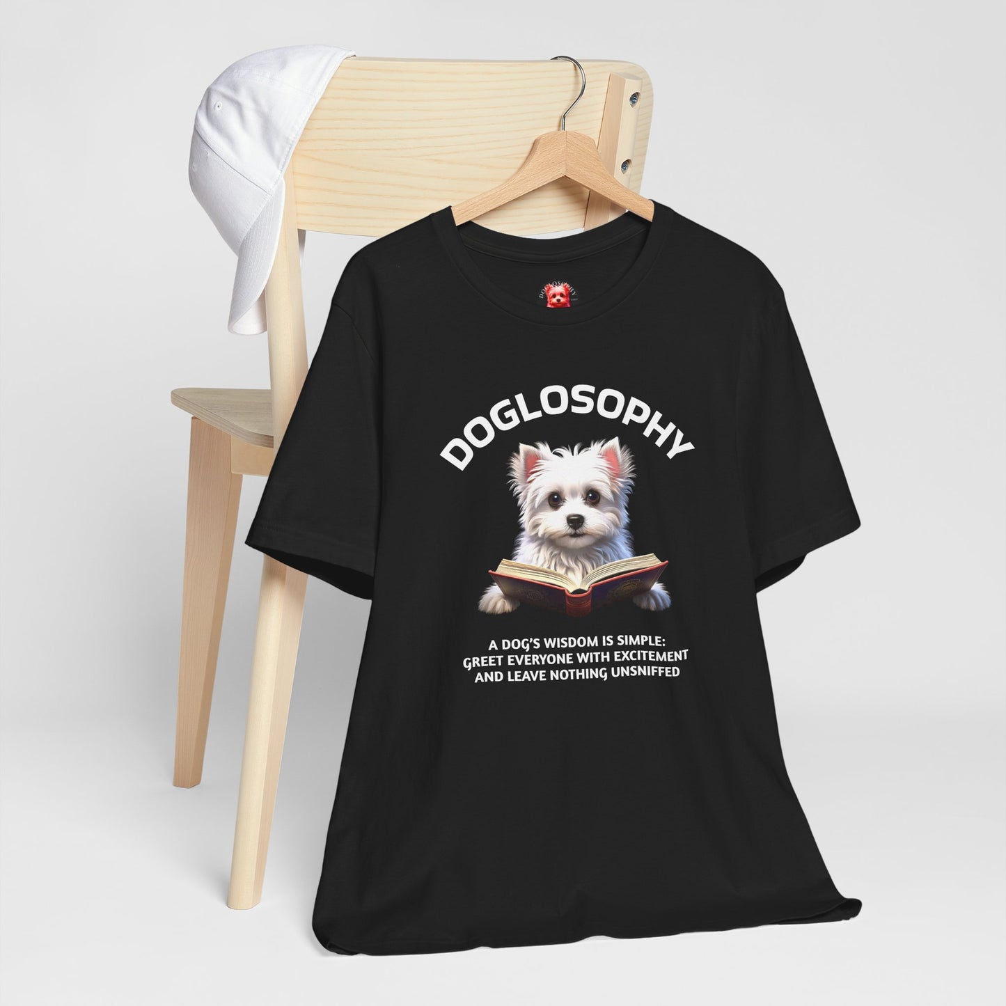 Doglosophy Unisex Jersey Short Sleeve Tee – "A Dog's wisdom is simple" Design