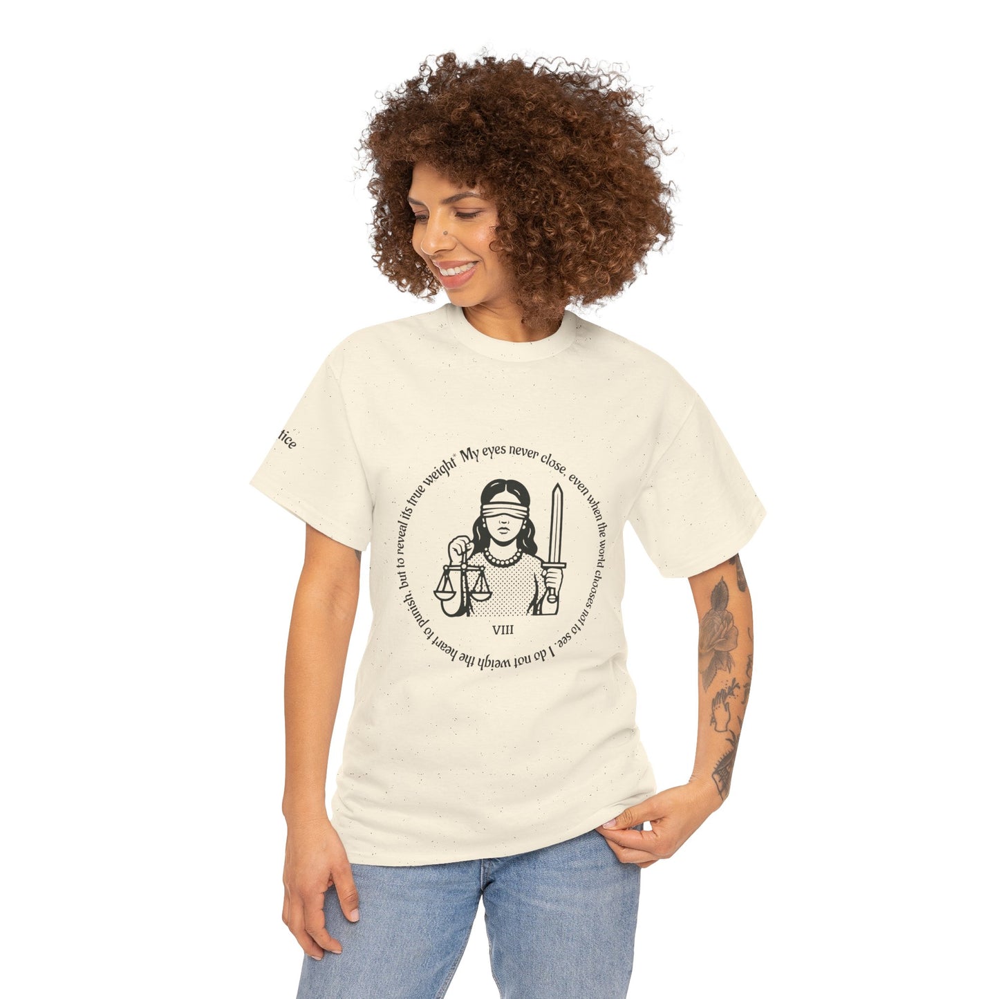 Justice - ArcanaPop T-Shirt – Where Tarot Magic Meets Pop Art