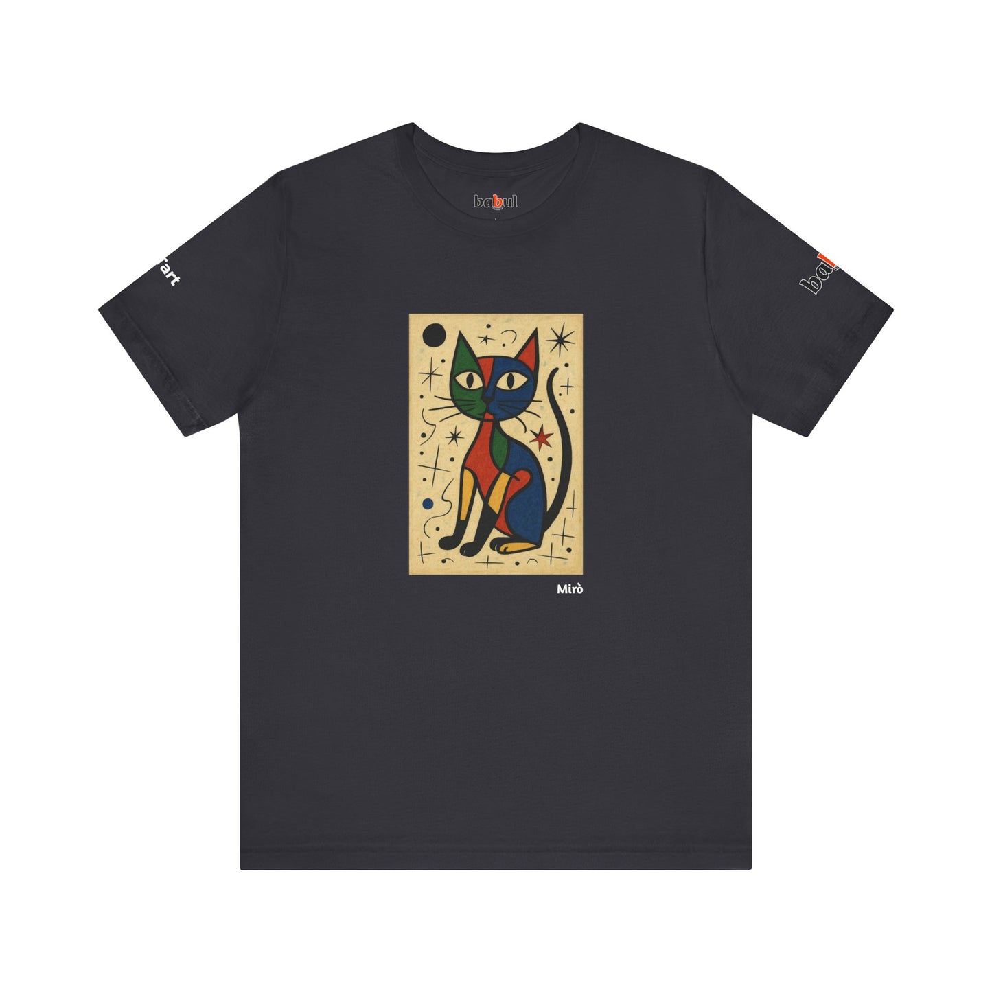 CATART Unisex Jersey Cat T-Shirt - MIRO - Iconic Painting Reimagined with Cats