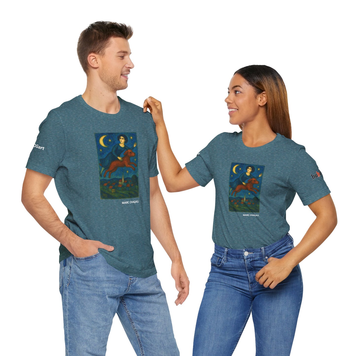 DOGART Unisex Jersey Dog T-Shirt - MARC CHAGALL - Iconic Painting Reimagined with Dogs