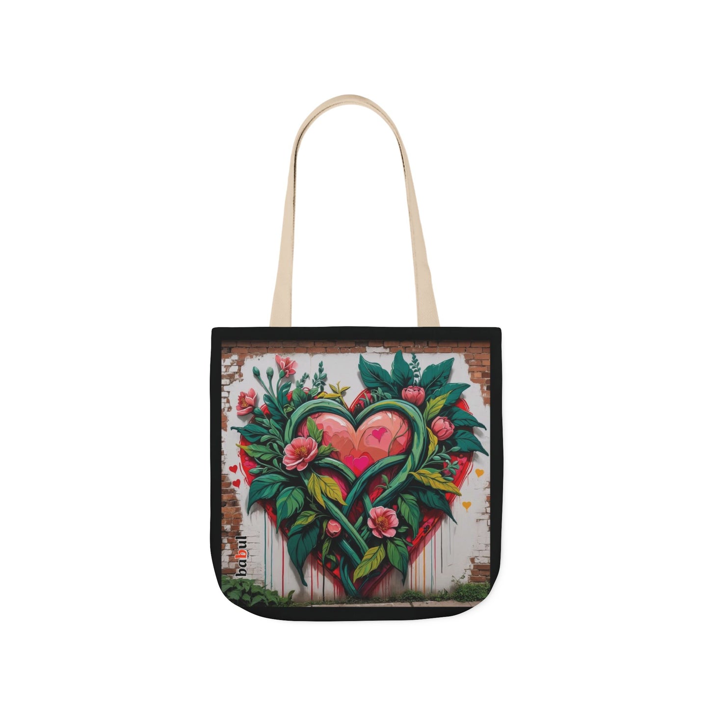 Artistic Surge - Eco-Friendly Canvas Tote Bag - FLOWERED HEARTS