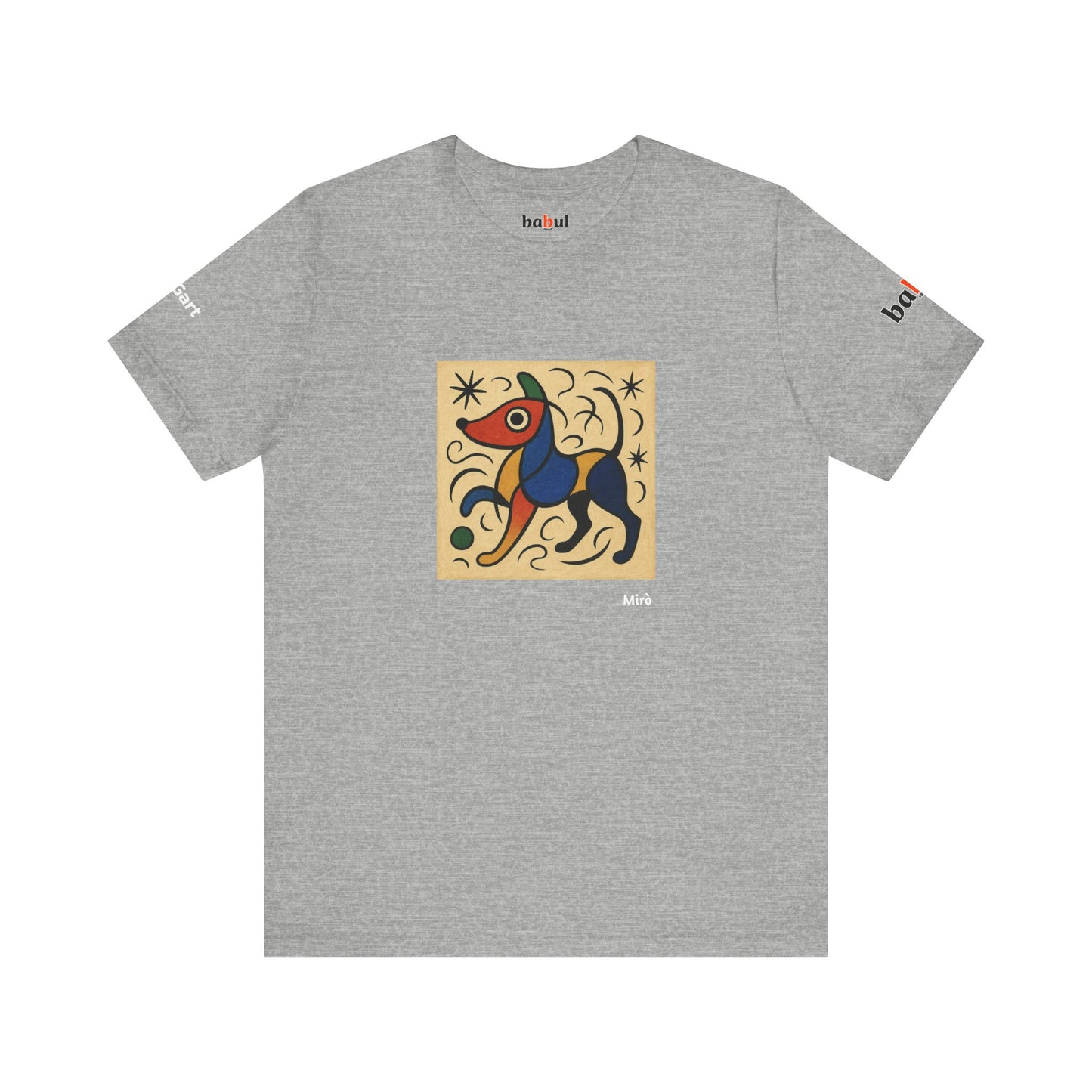 DOGART Unisex Jersey Dog T-Shirt - MIRO - Iconic Painting Reimagined with Dogs