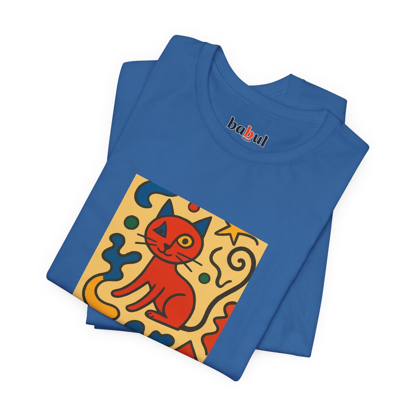 CATART Unisex Jersey Cat T-Shirt - MIRO - Iconic Painting Reimagined with Cats