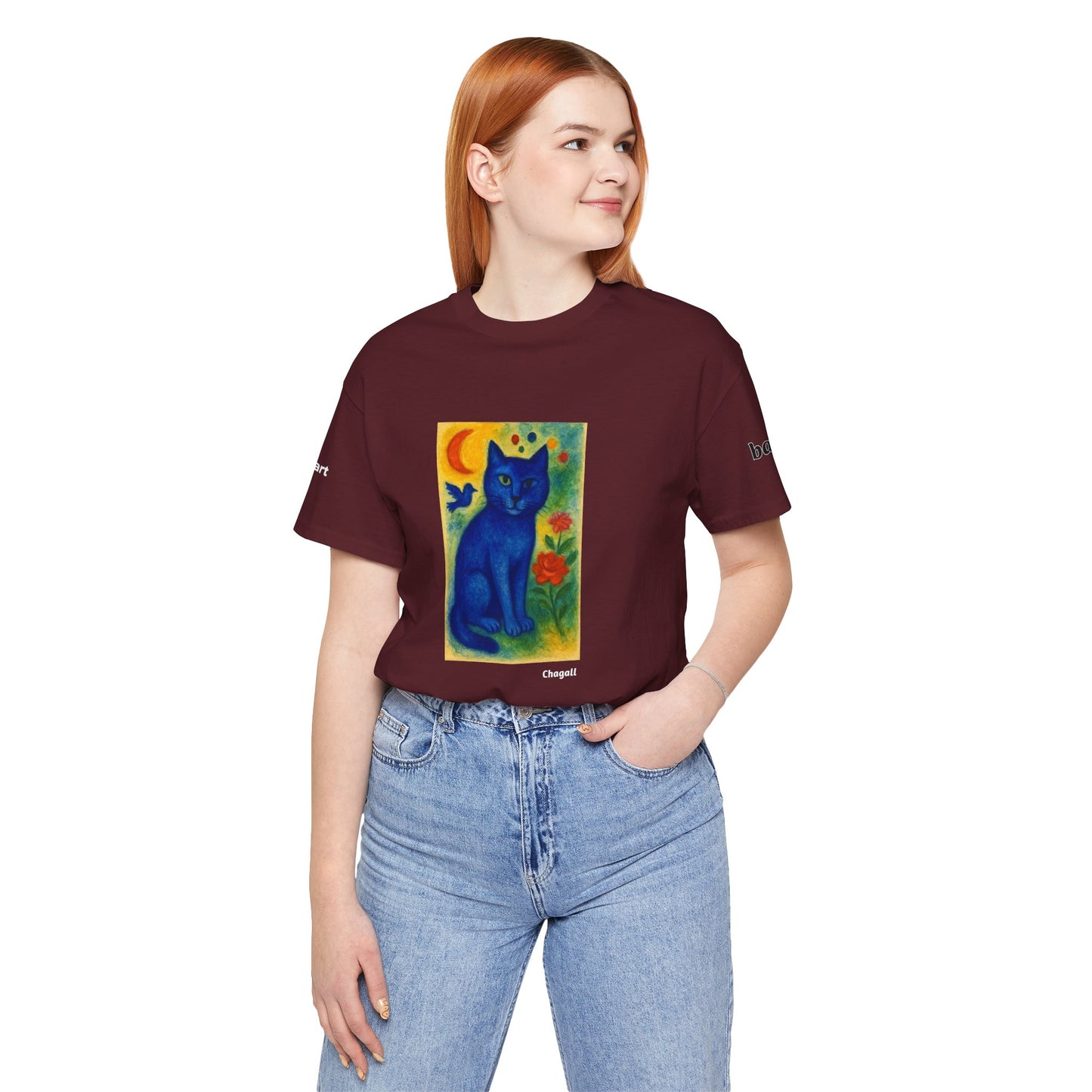 CATART Unisex Jersey Cat T-Shirt - MARC CHAGALL - Iconic Painting Reimagined with Cats