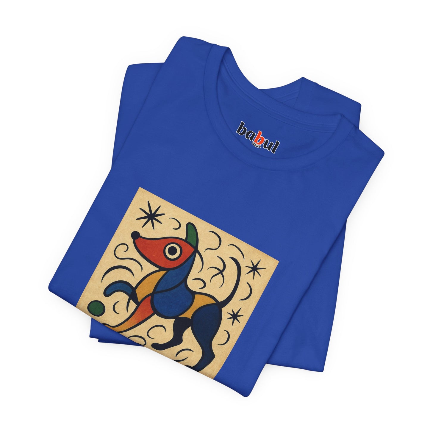 DOGART Unisex Jersey Dog T-Shirt - MIRO - Iconic Painting Reimagined with Dogs