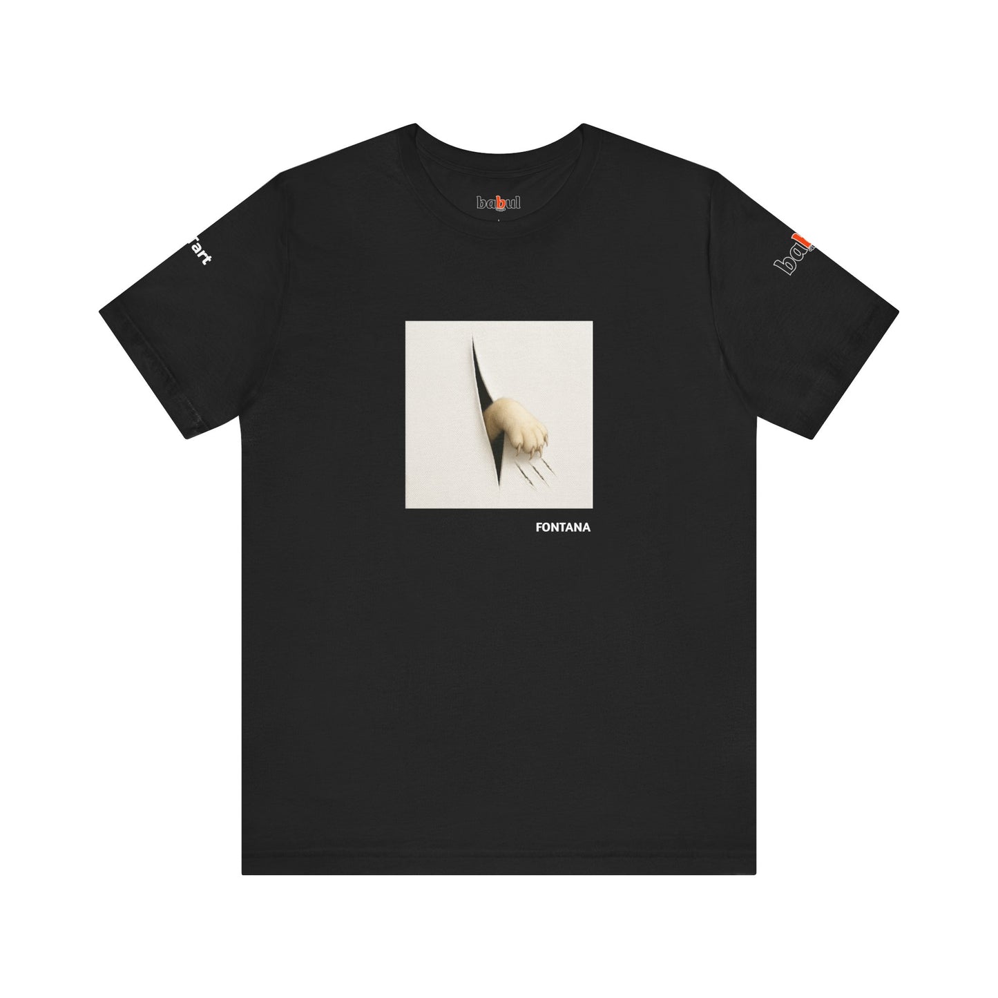 CATART Unisex Jersey Cat T-Shirt - FONTANA - Iconic Painting Reimagined with Cats