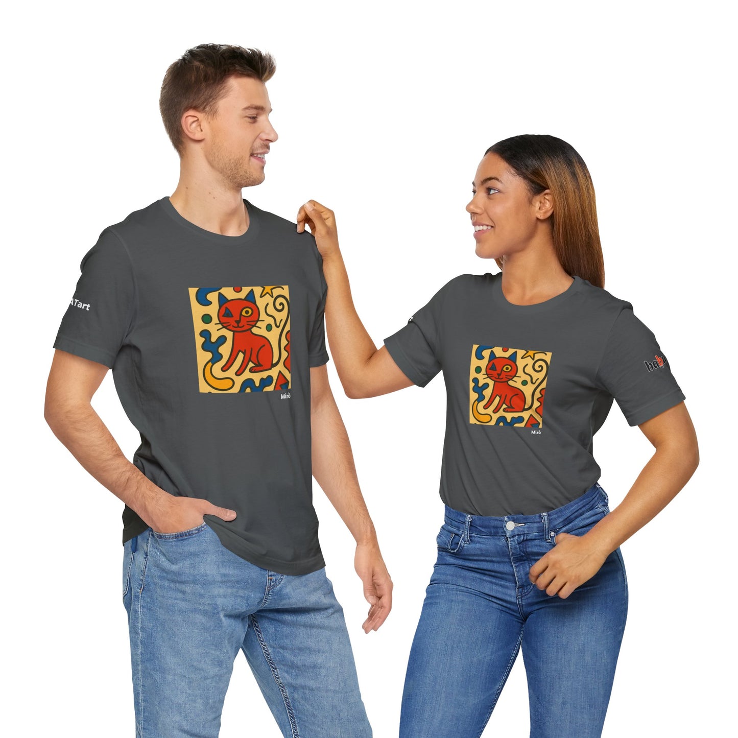 T-shirt unisex CATART - MIRO - Dipinto iconico rivisitato con i gatti