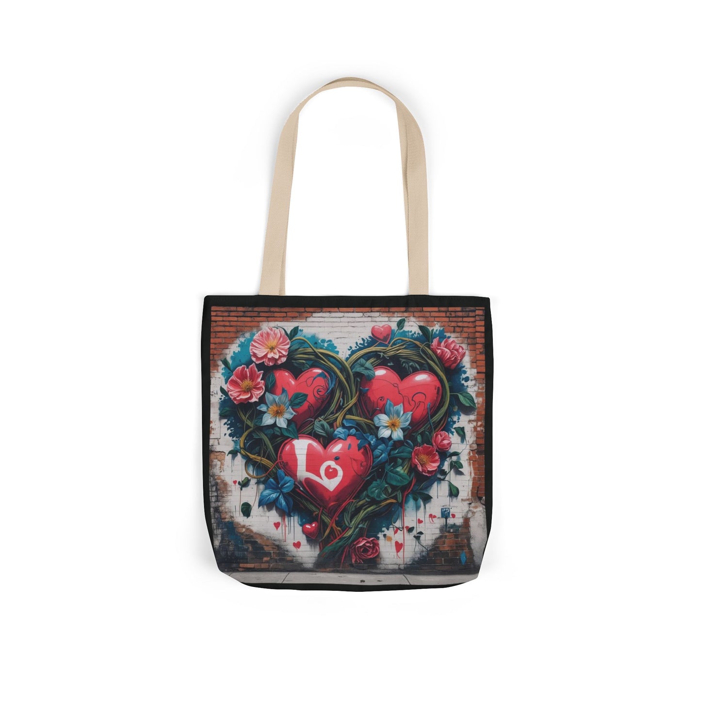Artistic Surge - Eco-Friendly Canvas Tote Bag - LOVE HEARTS