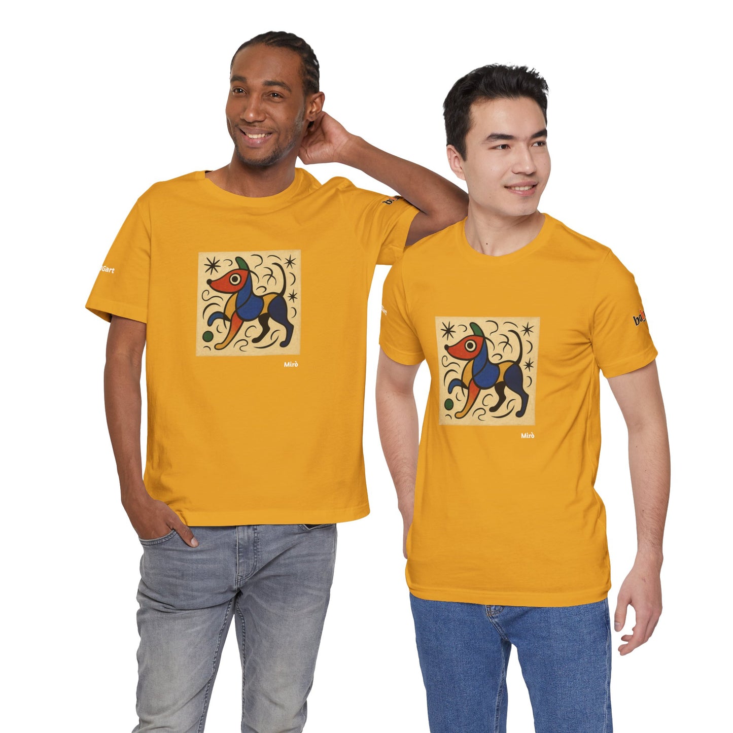 DOGART Unisex Jersey Dog T-Shirt - MIRO - Iconic Painting Reimagined with Dogs