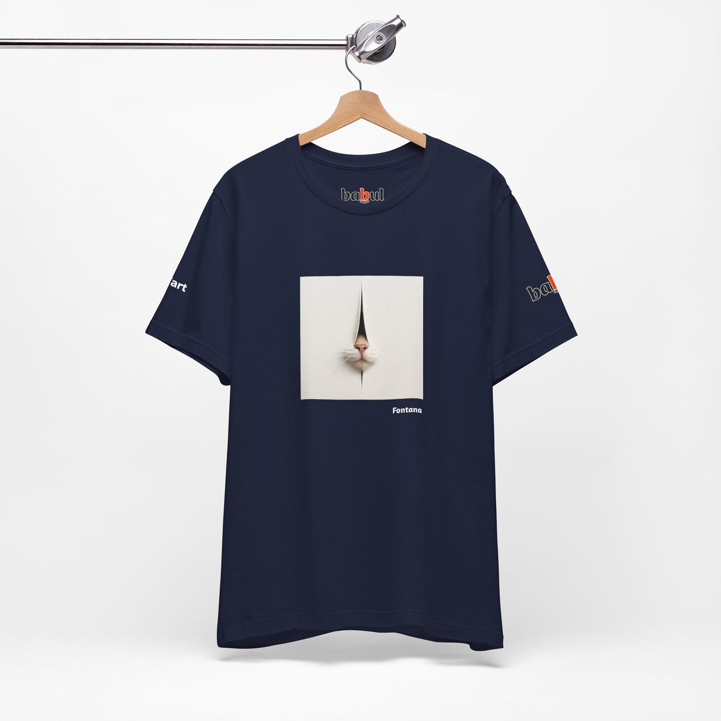 CATART Unisex Jersey Cat T-Shirt - FONTANA - Iconic Painting Reimagined with Cats