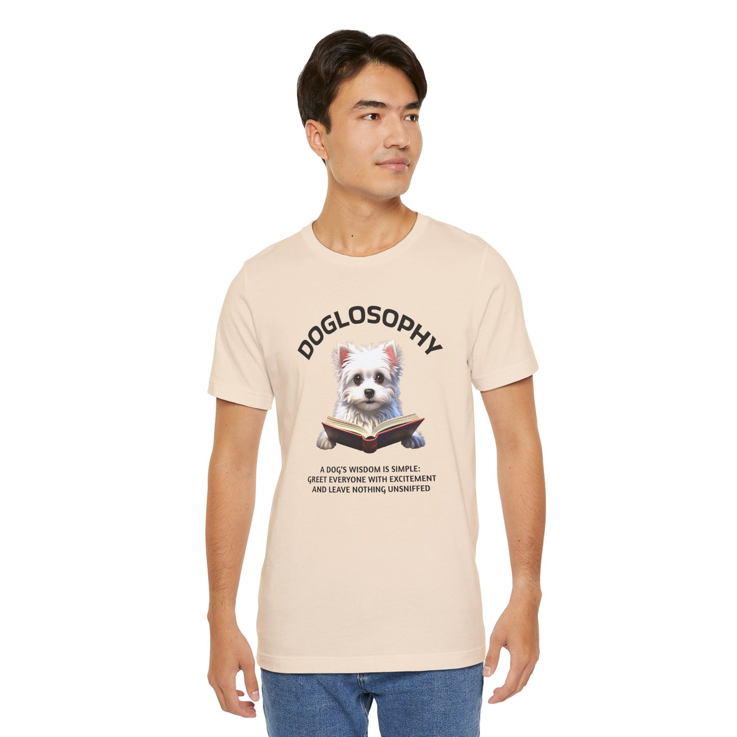 Doglosophy Unisex Jersey Short Sleeve Tee – "A Dog's wisdom is simple" Design
