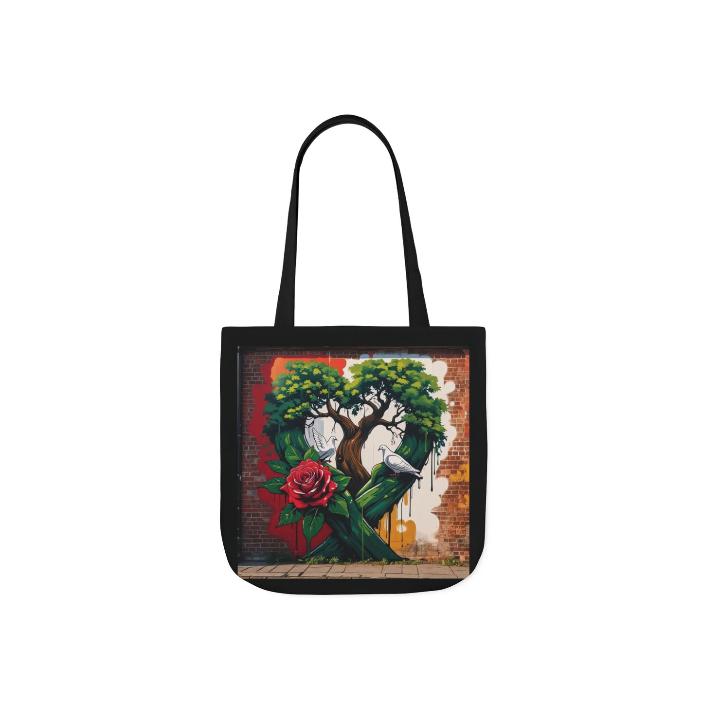Artistic Surge - Eco-Friendly Canvas Tote Bag - HEART WITH ROSE