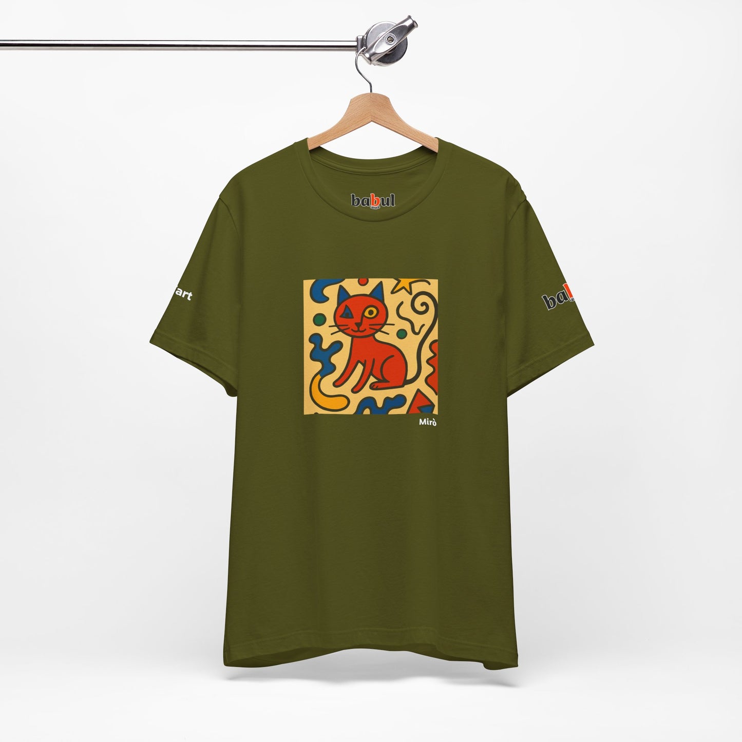 CATART Unisex Jersey Cat T-Shirt - MIRO - Iconic Painting Reimagined with Cats