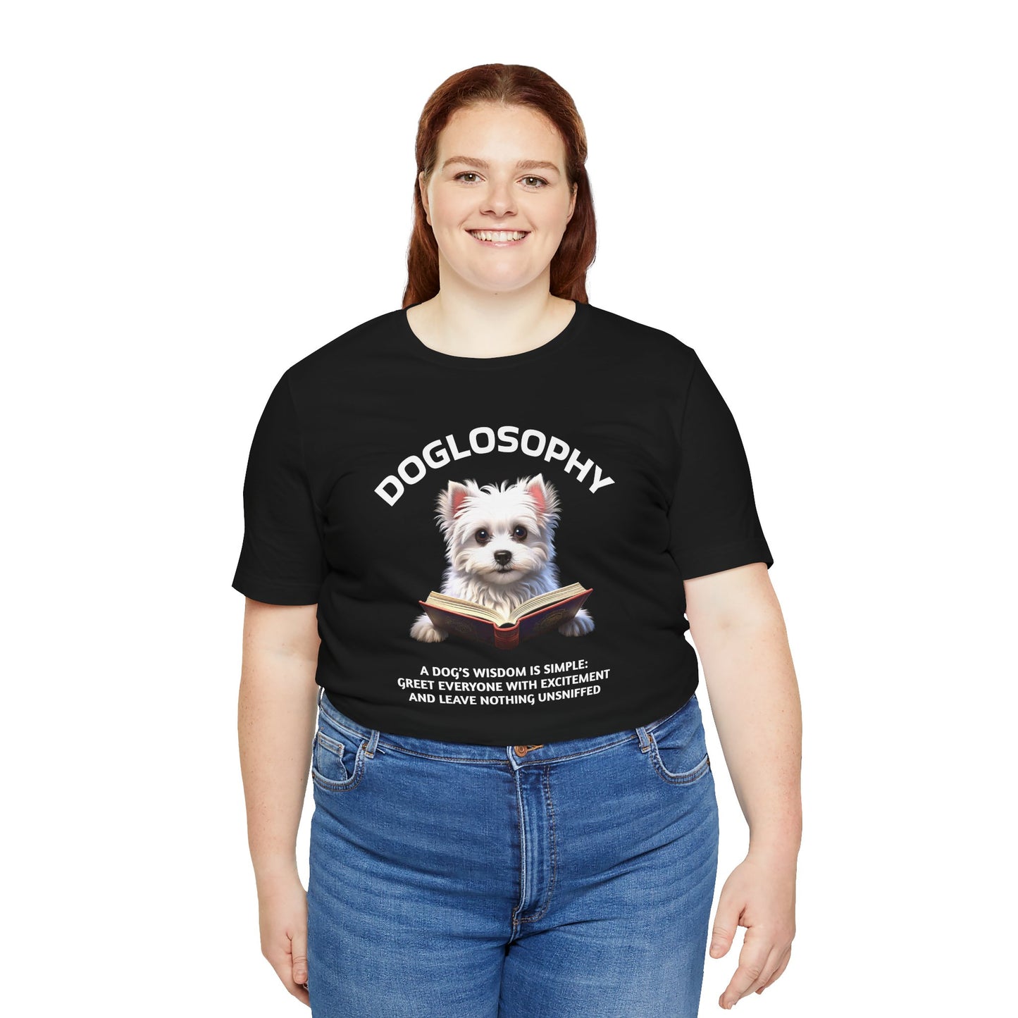 Doglosophy Unisex Jersey Short Sleeve Tee – "A Dog's wisdom is simple" Design