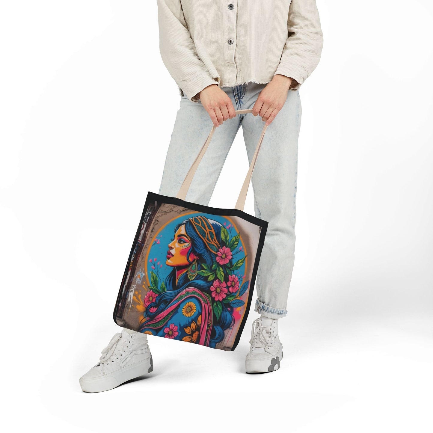 Artistic Surge - Eco-Friendly Canvas Tote Bag - FLOWERED WOMAN