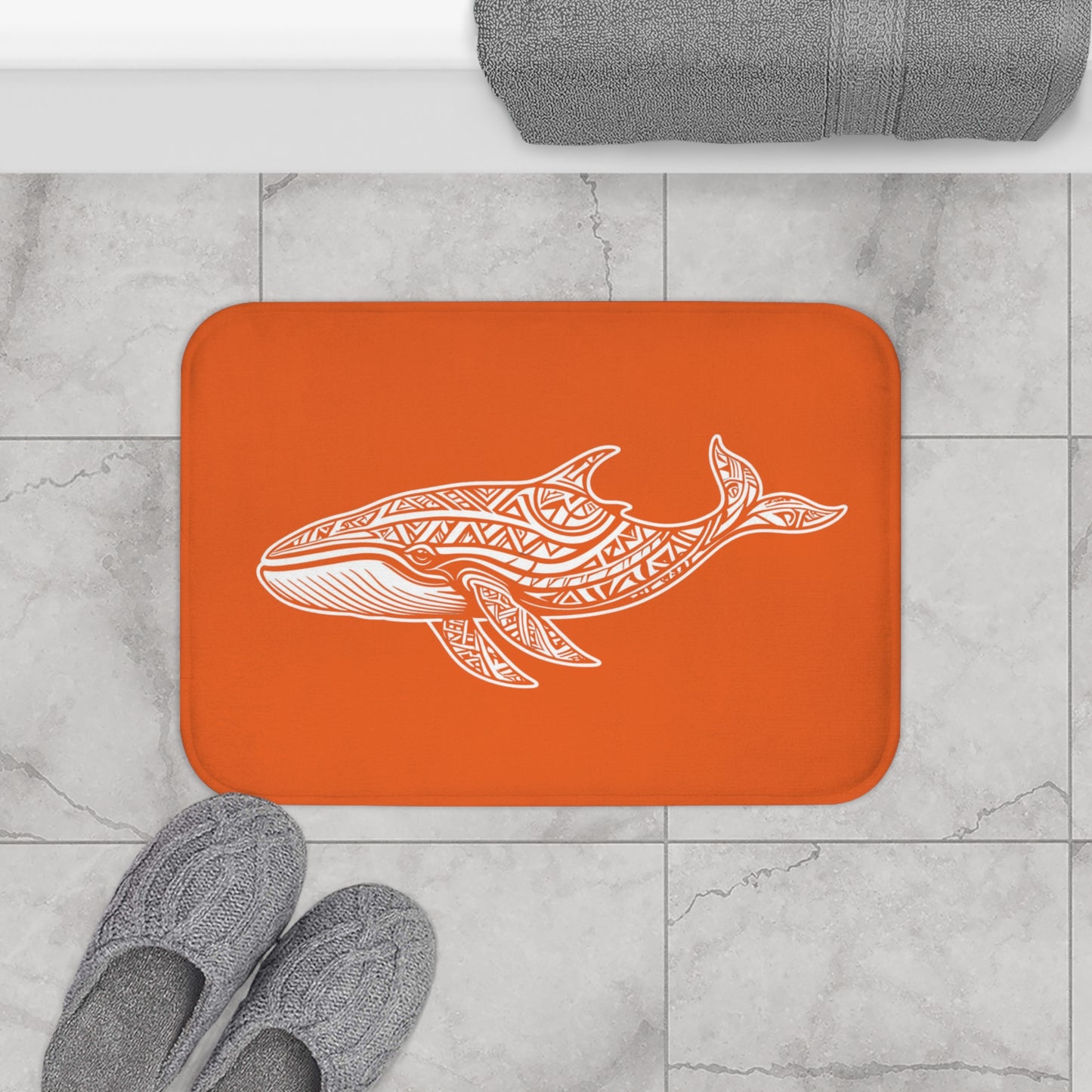 Tribal Bath Mat. Ocean Energy, Tribal Style