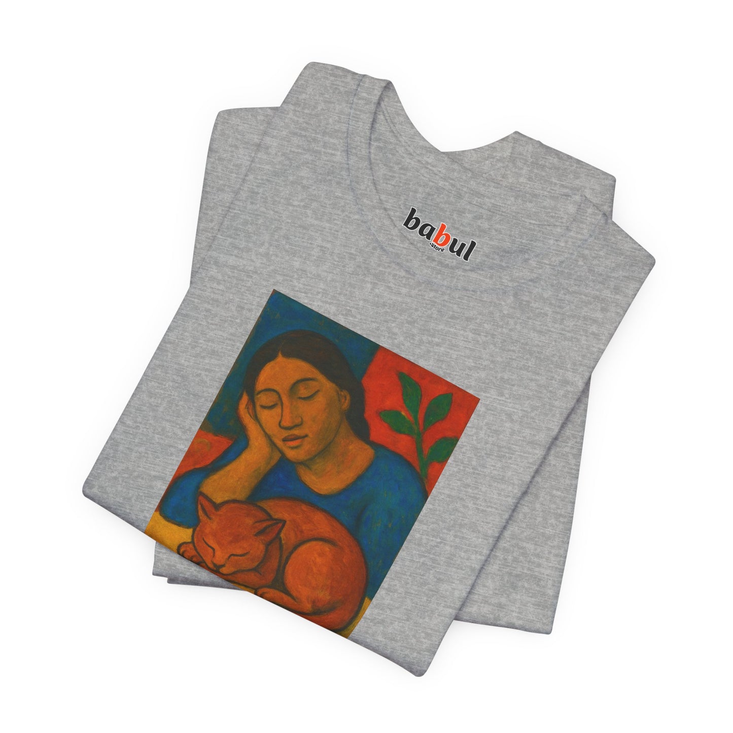 CATART Unisex Jersey Cat T-Shirt - GAUGUIN - Iconic Painting Reimagined with Cats