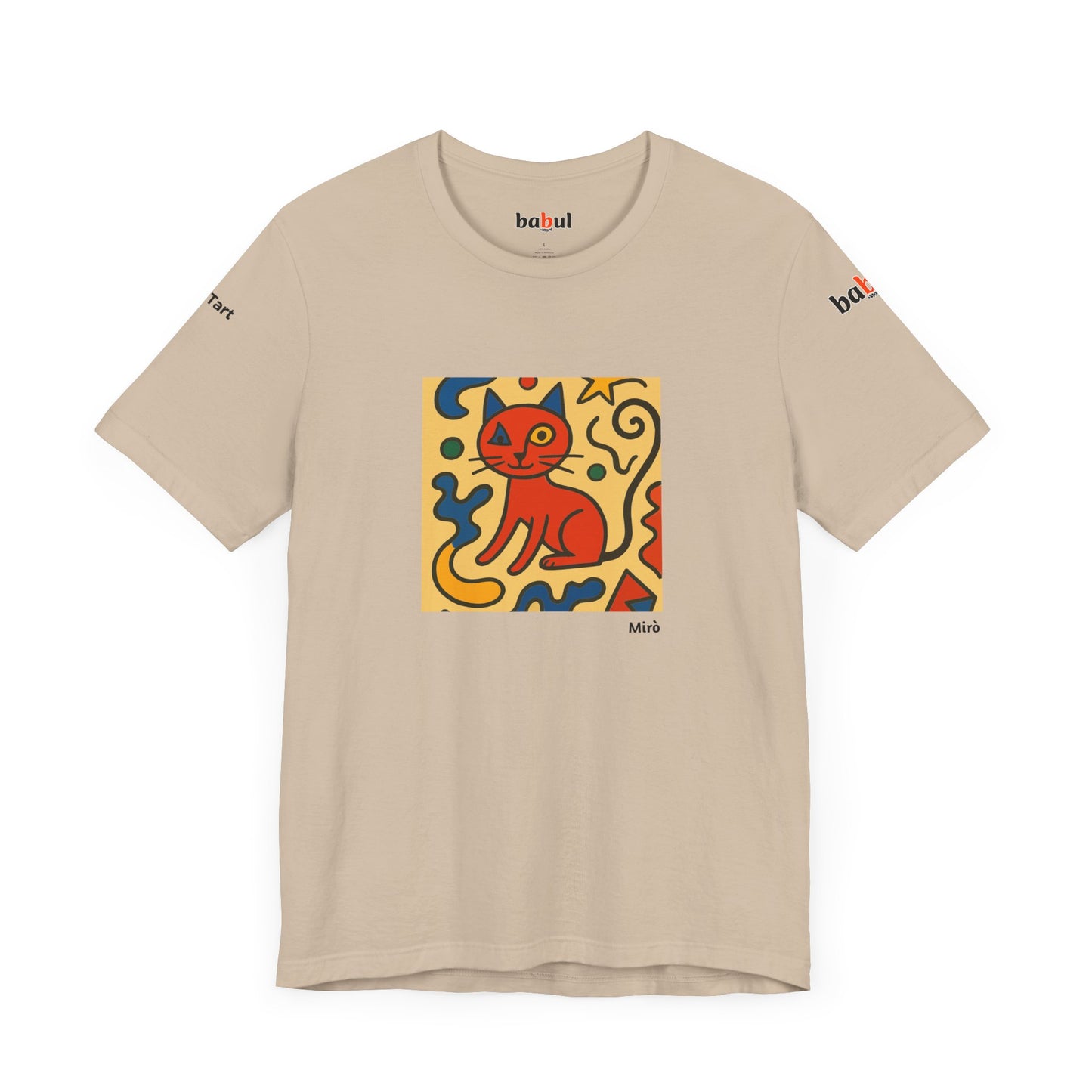 CATART Unisex Jersey Cat T-Shirt - MIRO - Iconic Painting Reimagined with Cats