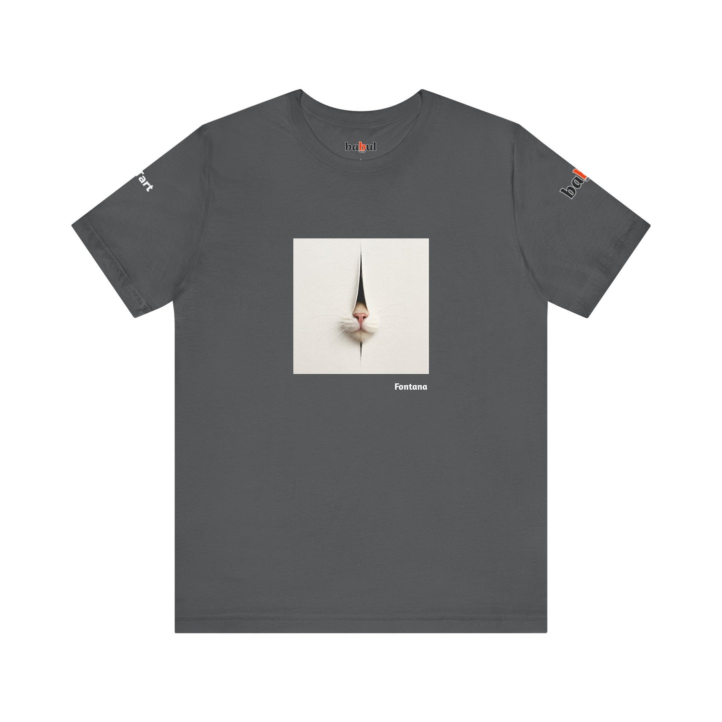 CATART Unisex Jersey Cat T-Shirt - FONTANA - Iconic Painting Reimagined with Cats