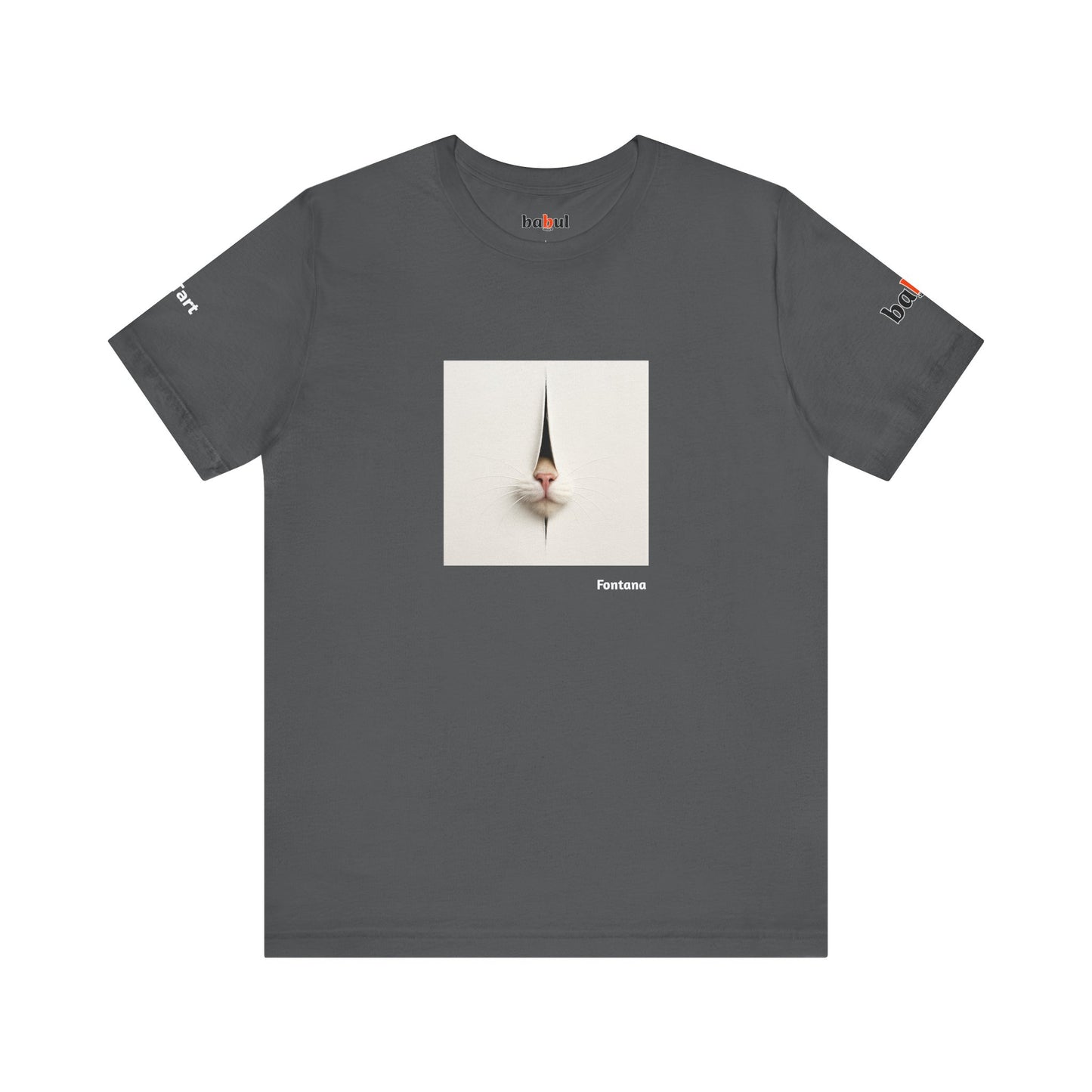 CATART Unisex Jersey Cat T-Shirt - FONTANA - Iconic Painting Reimagined with Cats