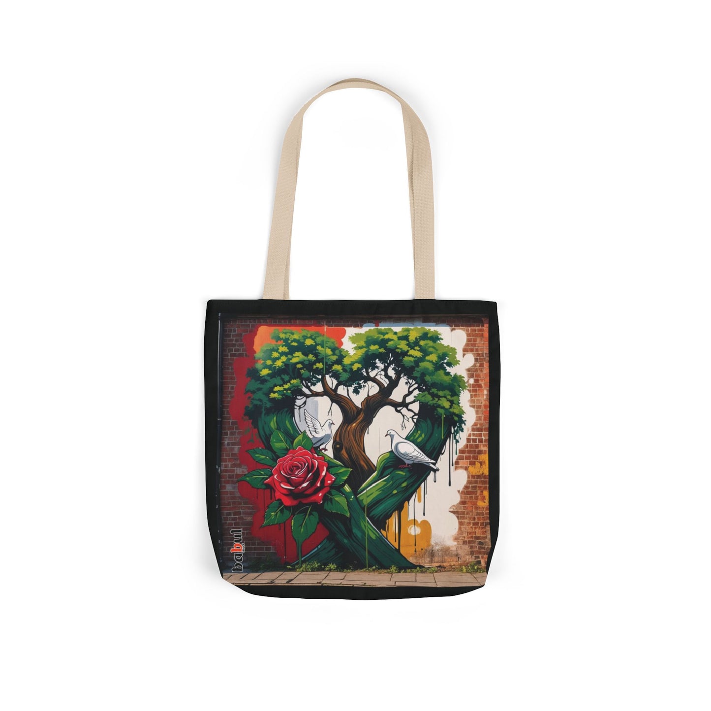 Artistic Surge - Eco-Friendly Canvas Tote Bag - HEART WITH ROSE