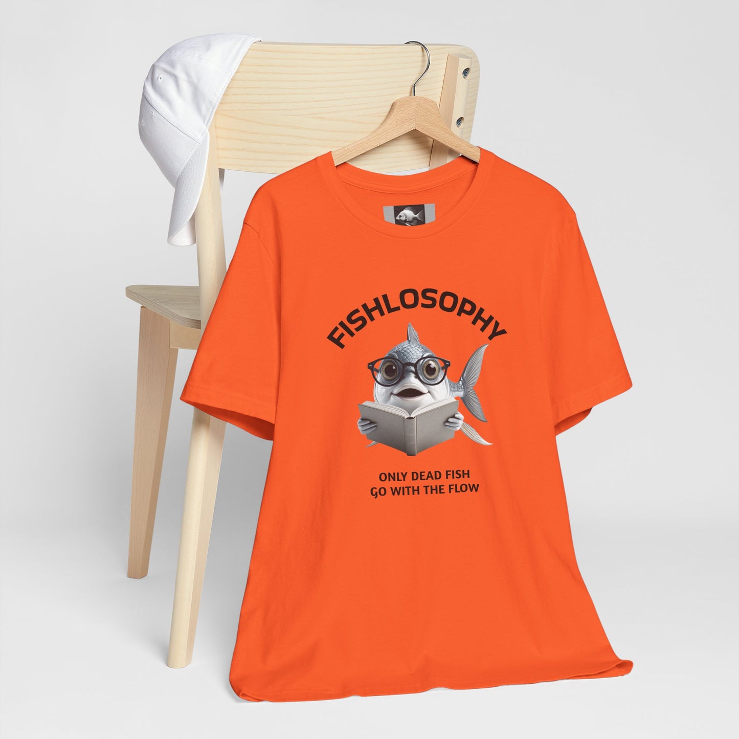 Fishlosophy Unisex Jersey Short Sleeve Tee – Only Dead Fish go with the Flow