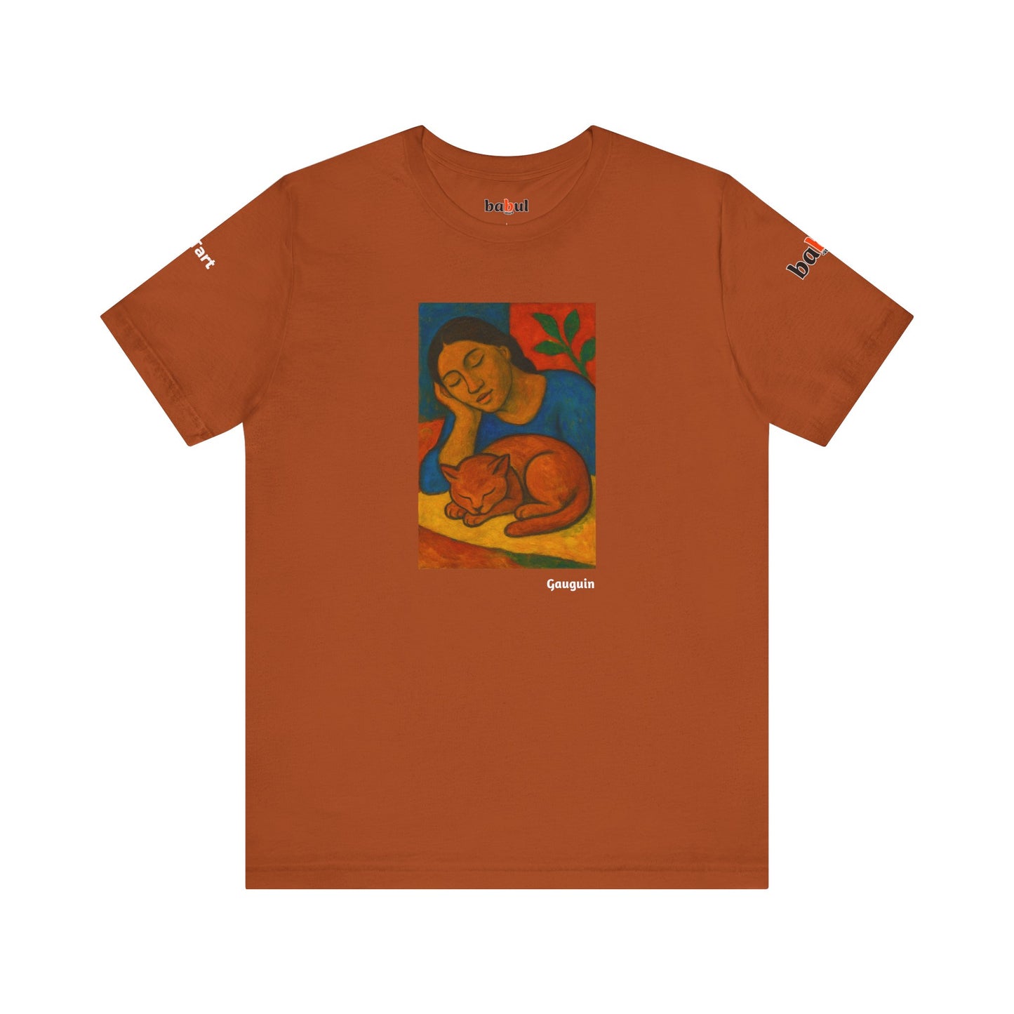 CATART Unisex Jersey Cat T-Shirt - GAUGUIN - Iconic Painting Reimagined with Cats