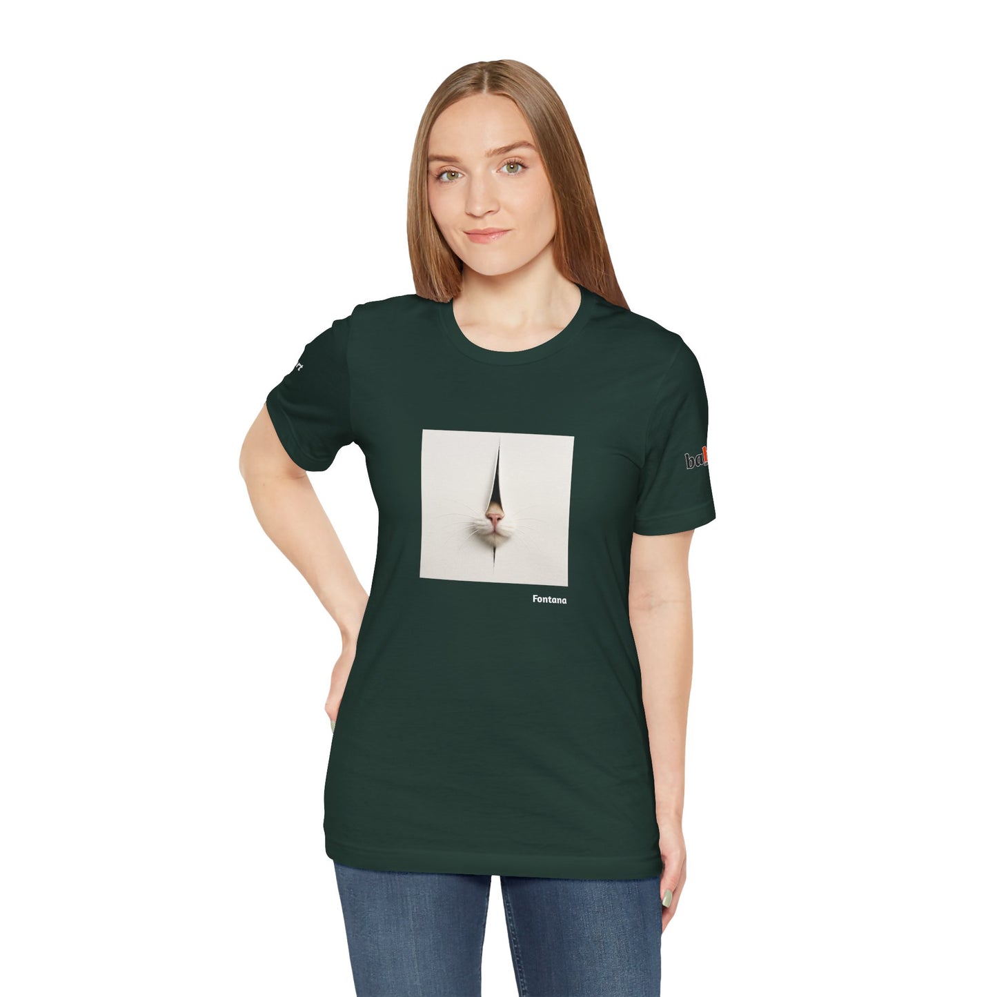 CATART Unisex Jersey Cat T-Shirt - FONTANA - Iconic Painting Reimagined with Cats