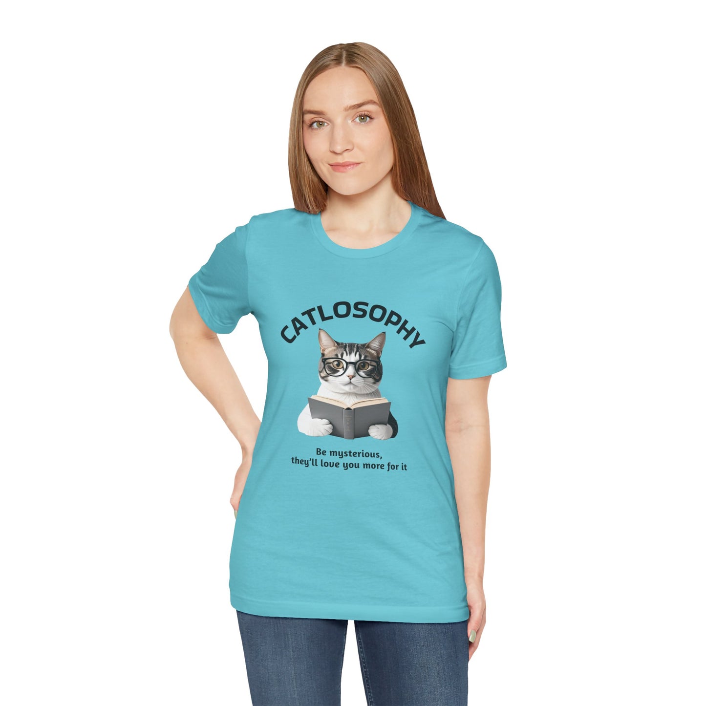 Catlosophy Unisex Jersey Short Sleeve Tee – "Be mysterious" Design