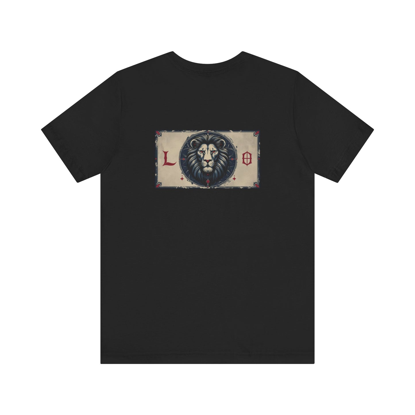 Leo - Gothic Zodiac T-Shirt. Blue graphic on the back. Zodiac in the Shadows