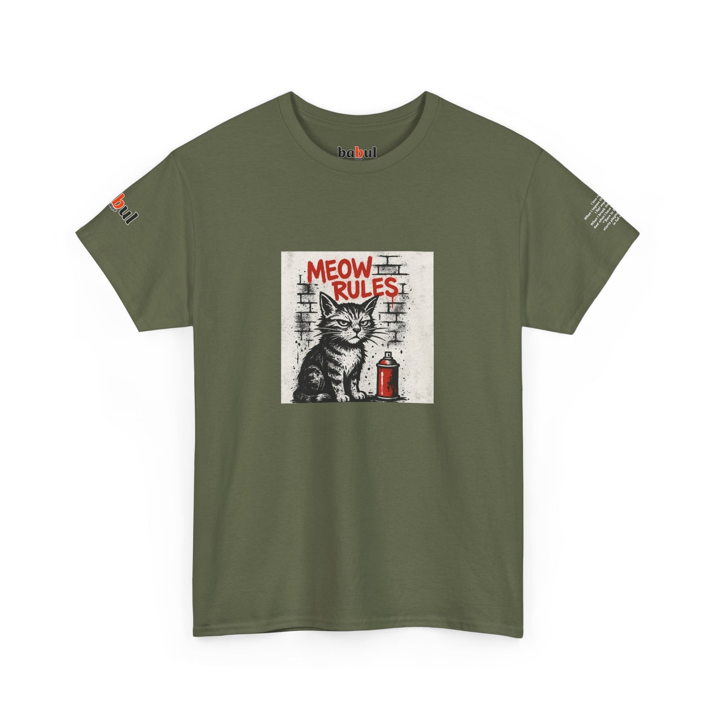 Rebel Graphic Tee - Unisex Heavy Cotton T-Shirt for the Wild at Heart. Rebel Tees, Born to Be Worn - MEOW RULES