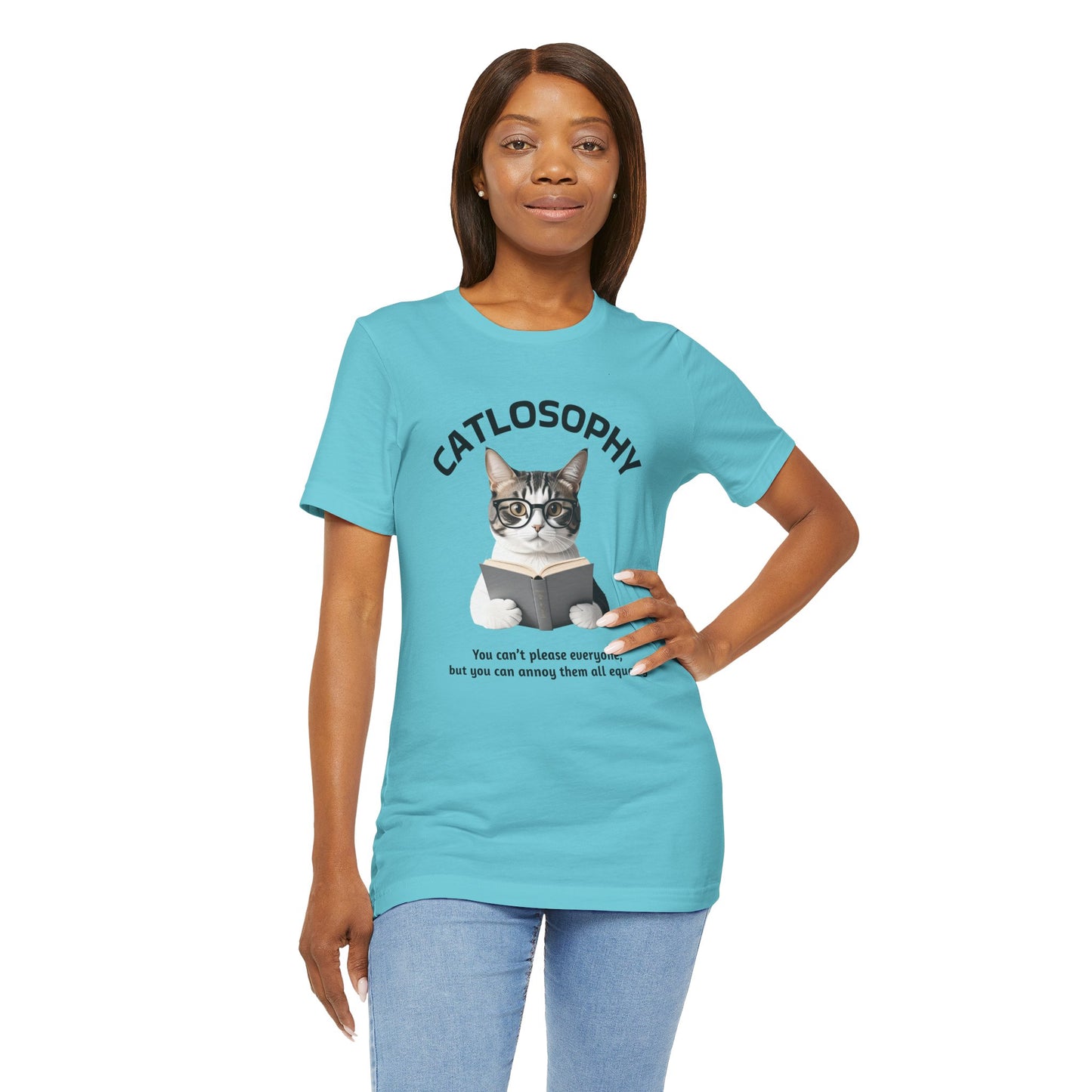 Catlosophy Unisex Jersey Short Sleeve Tee – "You can't please everyone" Design